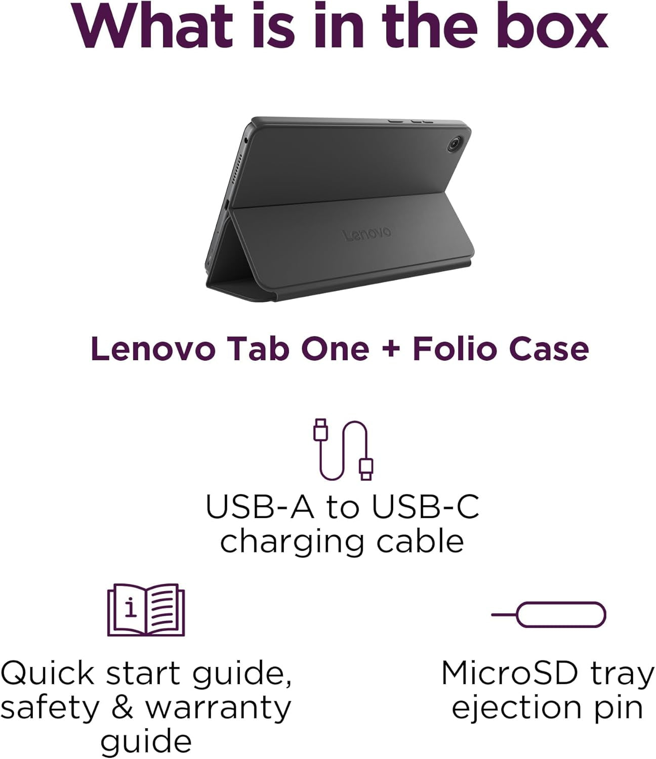 Tab One - Lightweight Tablet - up to 12.5 Hours of Youtube Streaming - 8.7" HD Display - 4 GB Memory - 64 GB Storage - Mediatek Helio G85 - Includes Folio Case