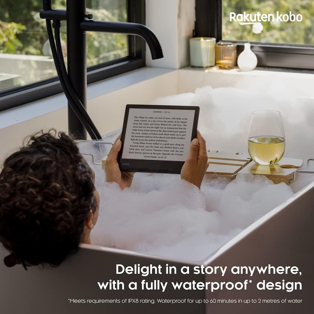 Sage | Ereader | 8” HD Glare Free Touchscreen | Waterproof | Adjustable Brightness and Color Temperature | Blue Light Reduction | Bluetooth | Wifi | 32GB of Storage | Carta E Ink Technology