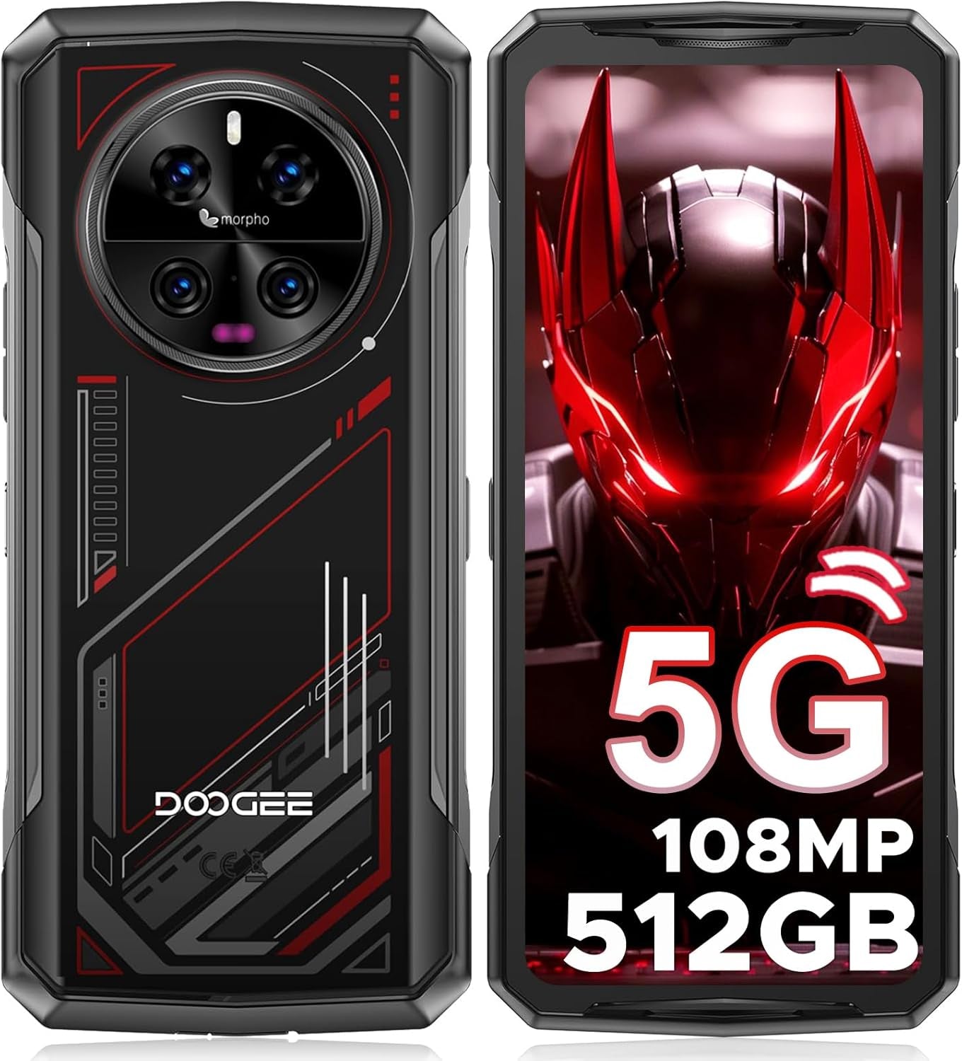 V40 Rugged Smartphone 5G Unlocked,512Gb+32Gb Rugged Phone,4Nm D7300,6.78" Fhd+120Hz Rugged Cell Phone,108Mp+Ai Camera,8680Mah Battery 33W,NFC/5G Dual Sim/Wifi 6E/Face/Fingerprint ID