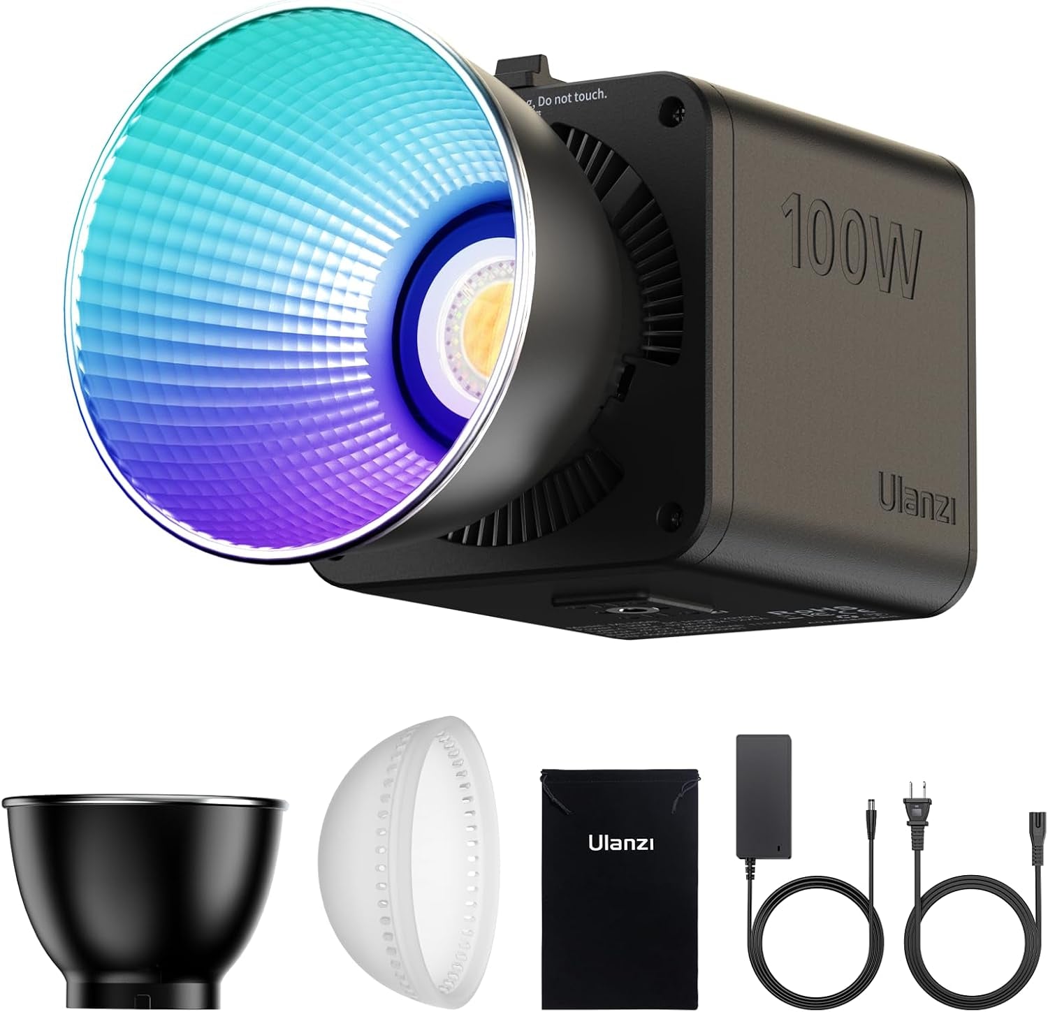 100W Bi-Color Portable LED Video Light W DC Power Adapter, 111Wh Build-In Battery Metal Mini Adjustable Color Temperature COB Continuous Output Lighting Handheld Spotlight 2700K-6500K for Video