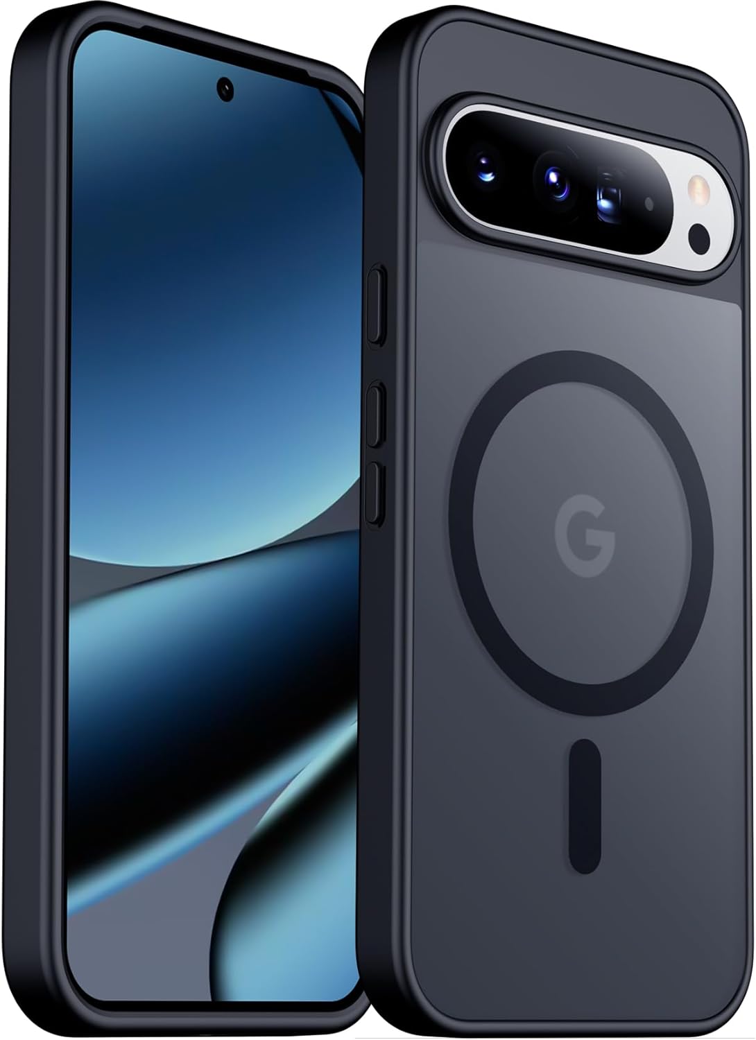 Funda magnética para Google Pixel 10/Pixel 10 Pro, protección contra caídas de grado militar, delgada, translúcida, mate, a prueba de golpes y antihuellas, para Pixel 10/10 Pro, color negro