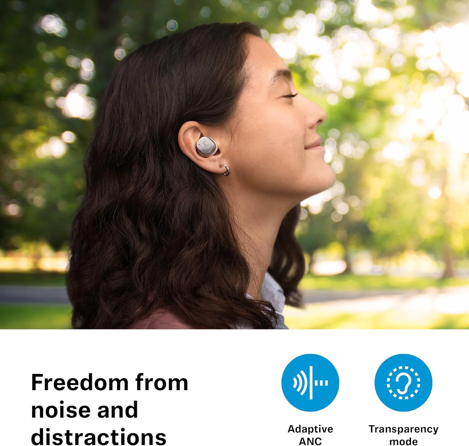 Sennheiser MOMENTUM True Wireless 4 Auriculares Inteligentes - Bluetooth 5.4, Sonido Nítido, Diseño Cómodo, 30 Horas De Autonomía Y Cancelación De Ruido Activa Adaptativa - Negro Grafito