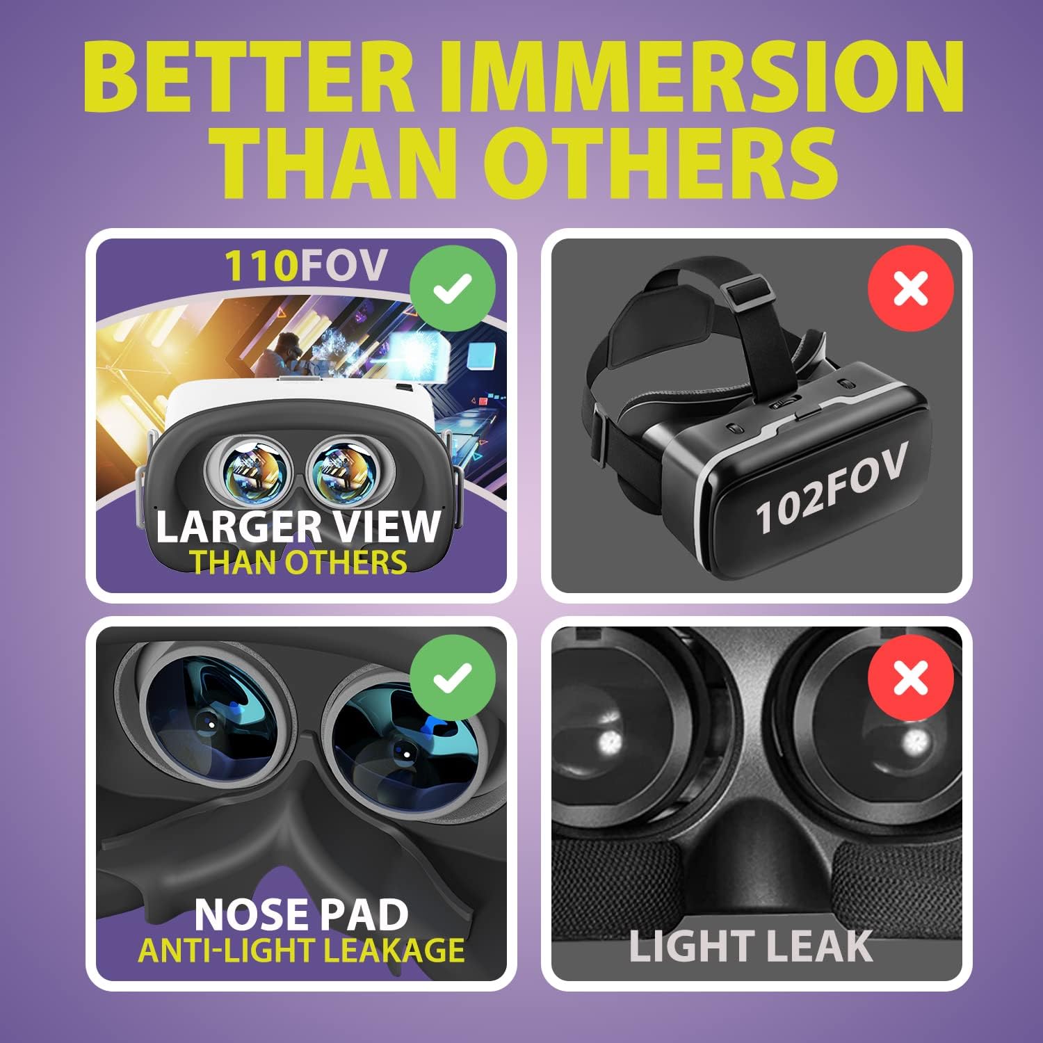 Gafas de realidad virtual V5 para teléfono con controlador, lentes HD con protección contra la luz azul, campo de visión de 110°, compatibles con iPhone 16/15/14/13/12/11, Samsung y Android - Blanco