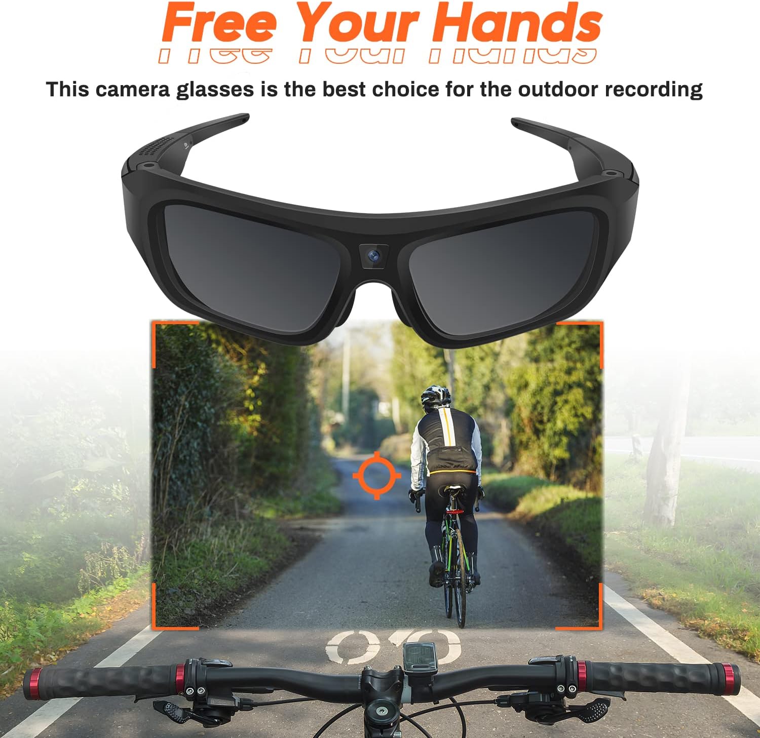 Gafas de sol con cámara 2K HD para video, deportivas