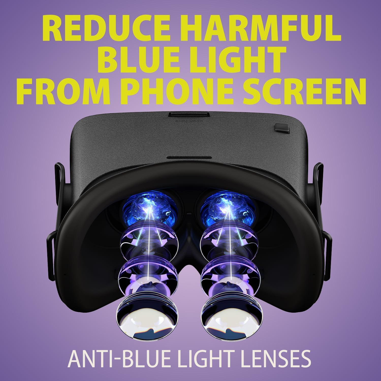 Gafas de realidad virtual V5 para teléfono con controlador, lentes HD con protección contra ojos azules, campo de visión de 110°, compatibles con iPhone 17/16/15/14/13/12/11, Samsung y Android - Negro