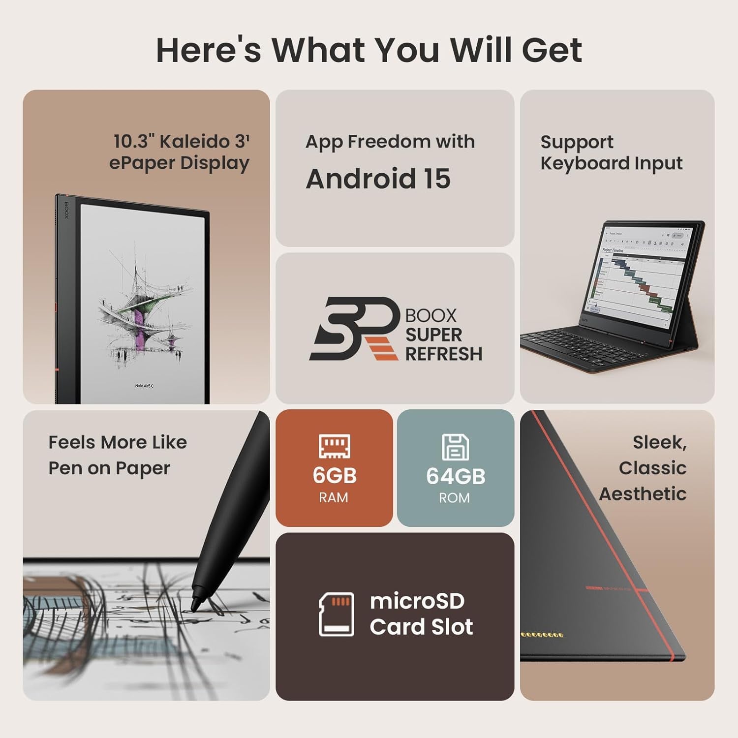 Tablet 10.3" Note Air 5 C 6G 64G E Ink Tablet Color Epaper Notebook