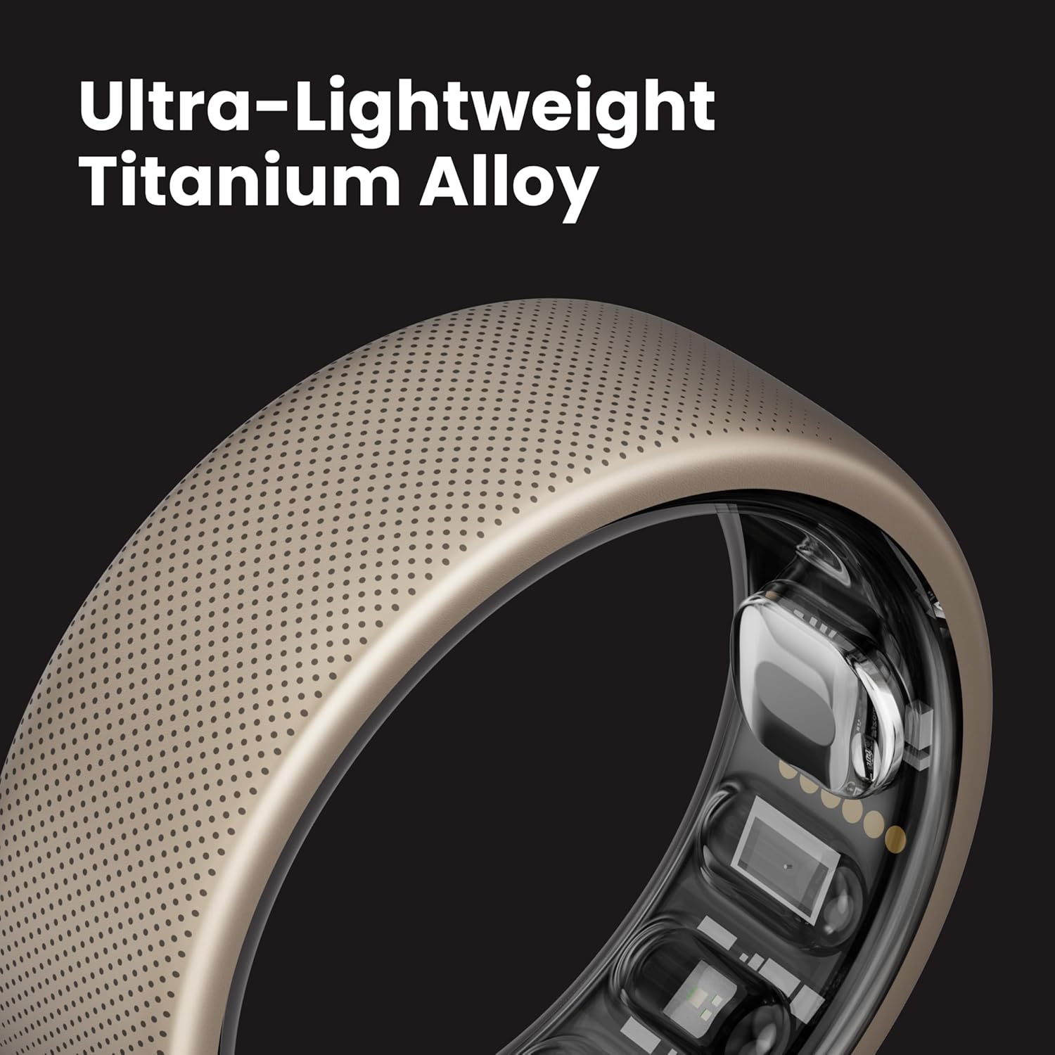 Amazfit Helio Ring Inteligente de Salud, Anillo Rastreador de Fitness, Sin Suscripción, Monitorea el Sueño, la Frecuencia Cardíaca y el Estrés, Aleación de Titanio, Carga Rápida de 1.4 Horas