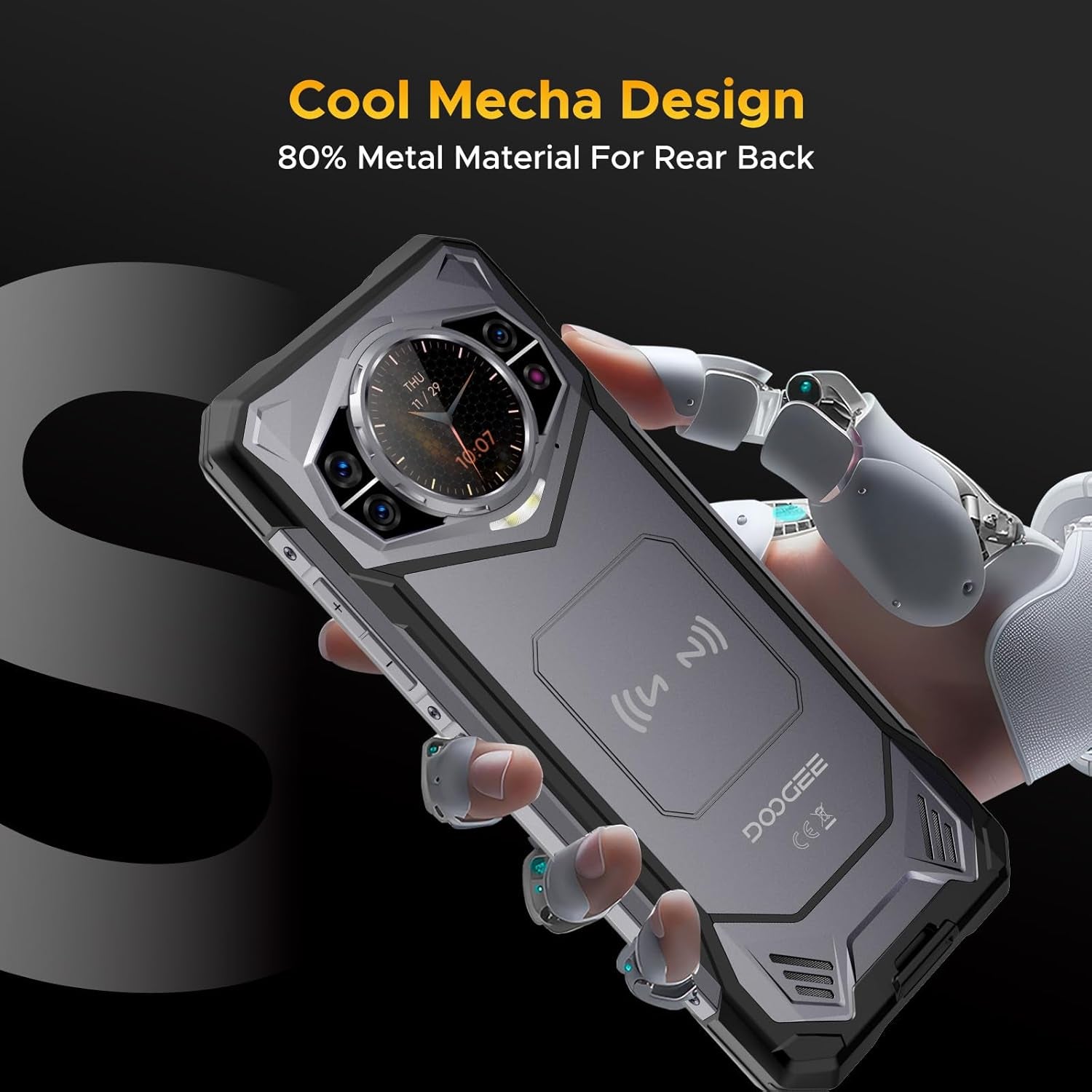 S200 Rugged Smartphone 5G Unlocked, 256GB+32GB RAM Rugged Phone with 1.32" Rear Screen, 10100Mah Battery,6.58" FHD+ 120Hz Display,100Mp + 20MP Night Vision Camera,Dual SIM Waterproof Cell Phone