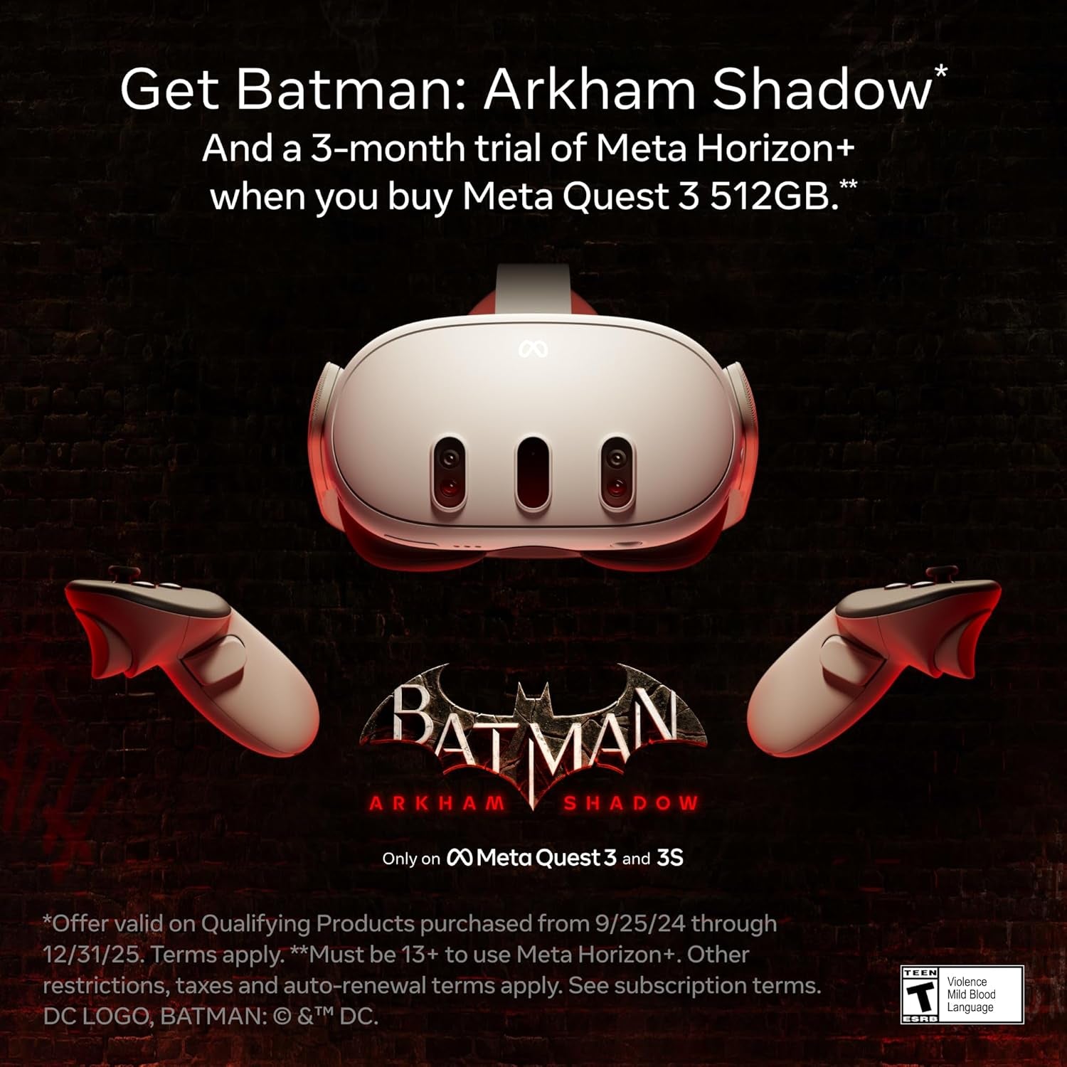 Quest 3 512GB | Thirty Percent Sharper Resolution — 2X Graphical Processing Power — Play without Wires — Get Batman: Arkham Shadow and a 3-Month Trial of Horizon+ Included