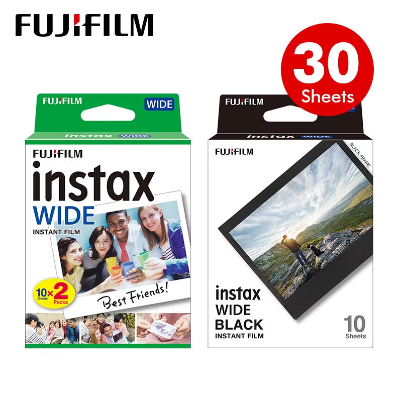 Instax Wide Film Instant White Black Edge for Fuji Camera 100 200 210 300 400 500AF Lomography Wide Link Wide+Album Set