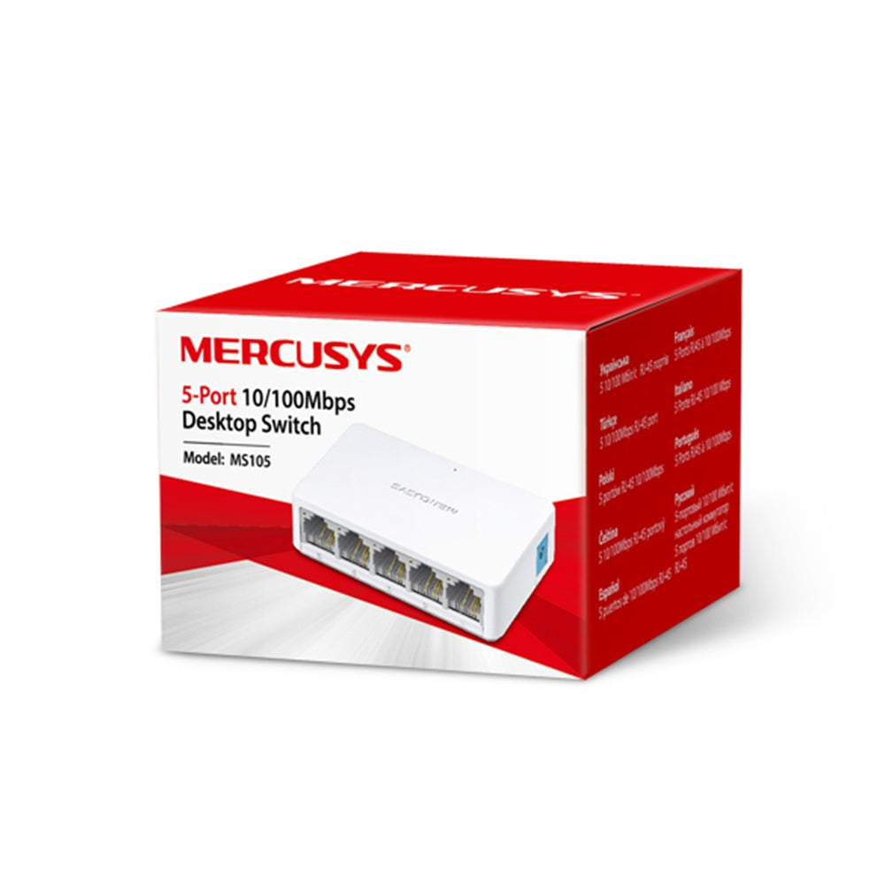 Switch Mercusys MS105 | 5 Puertos 10/100Mbps | Mini Desktop