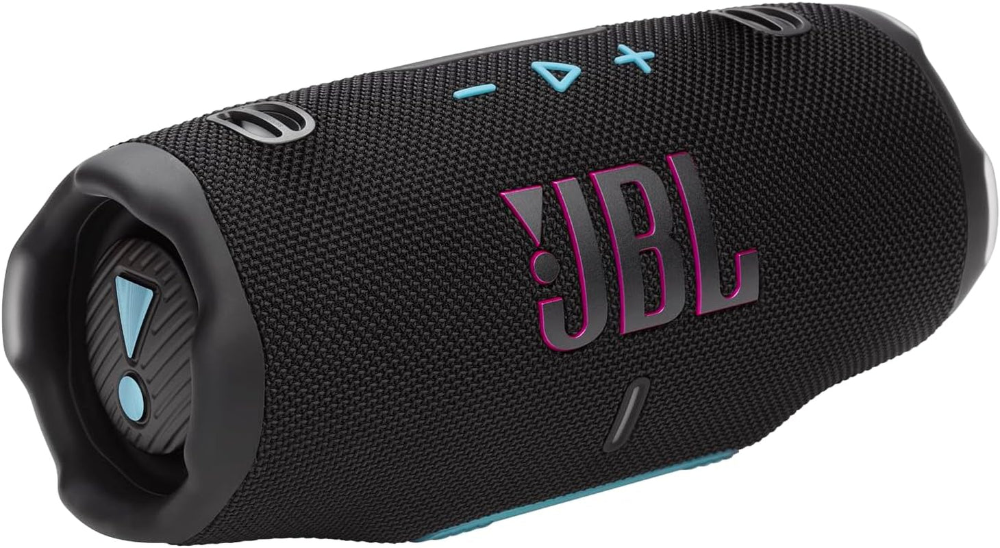 Charge 6 - Portable Waterproof & Drop-Proof Bluetooth Speaker, Bold Pro Sound with AI Sound Boost, 28Hrs of Playtime, Built-In Powerbank & Comes with a Sturdy/Removable Carrying Strap (Black)