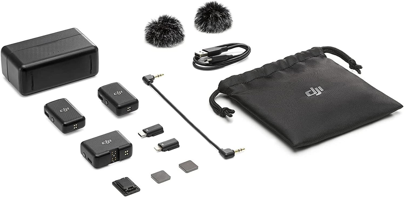 Mic Wireless Microphone System and Audio Recorder Bundle with Deco Gear 7" Hard Case + Clip-On Mini Lapel Microphone X2 & 1YR CPS Enhanced Protection Pack