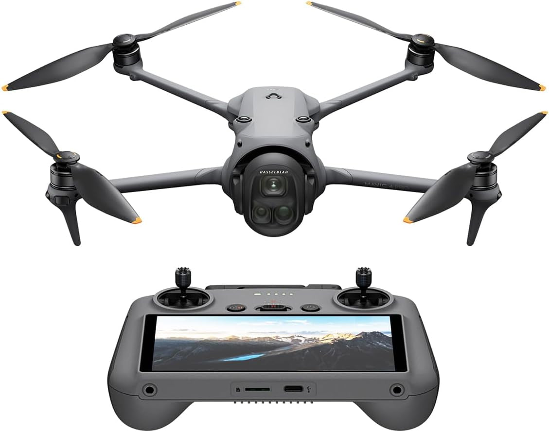 Mavic 4 Pro Drone with RC 2, Flagship Tri-Camera Drone with 100MP 4/3 CMOS Hasselblad Camera, for Professionals, 30Km/18.6Mi Video Transmission, 51-Min Max Flight Time