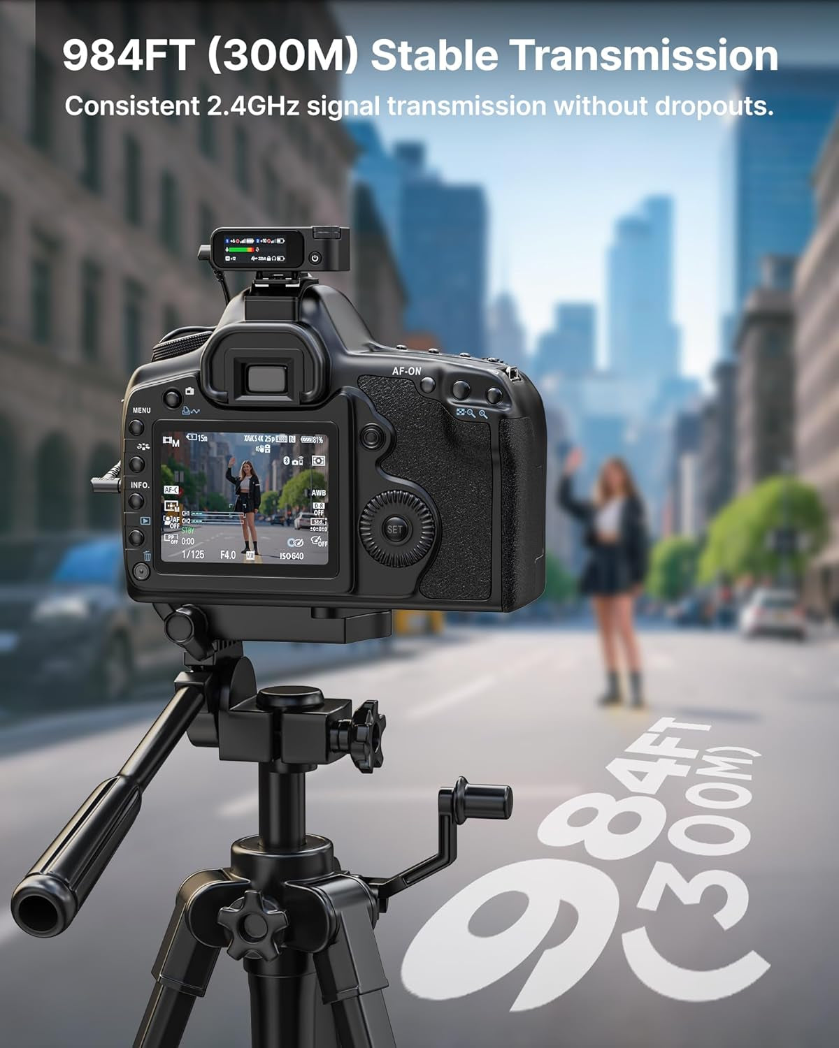 MIC 2 Wireless Microphones for Iphone 15-16/Android/Pc/Camera, AI Noise Cancellation, 32-Bit Float Internal Recording, AMOLED Touchscreen, 984Ft 54H Battery with Charging Case(With Clip Mic)