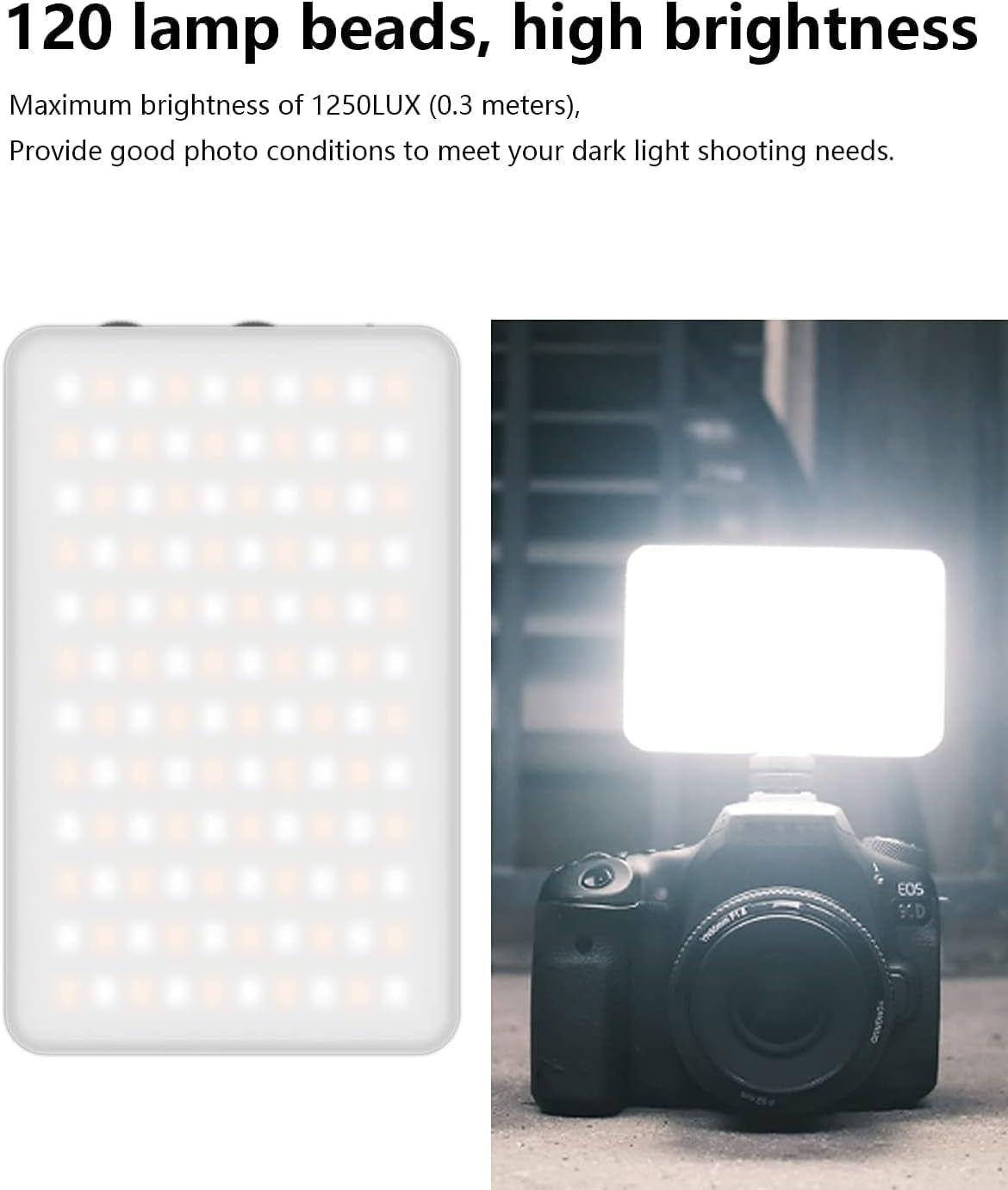 VL120 RGB Video Light, Pocket LED On-Camera Video Lights, Built-In 3100Mah Rechargeable Battery, 360 Full Color 20 Light Effects, CRI≥95 2500-9000K LED Panels for Photography Vlogging