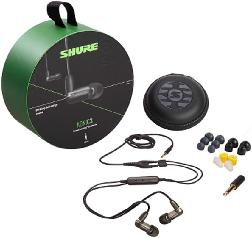 AONIC 3 Wired Sound Isolating Earbuds, Clear Sound, Single Driver with Bassport, Secure In-Ear Fit, Detachable Cable, Durable Quality, Compatible with Apple & Android Devices - Black