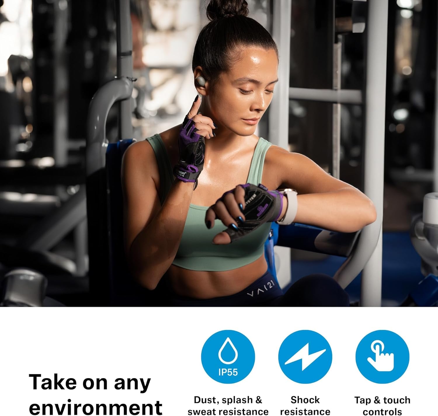 Sennheiser Momentum Sport Auriculares Con Ajuste De Sonido Deportivo Y ANC Adaptativo, Ajuste Seguro, 24 Horas De Duración De La Batería - Grafito