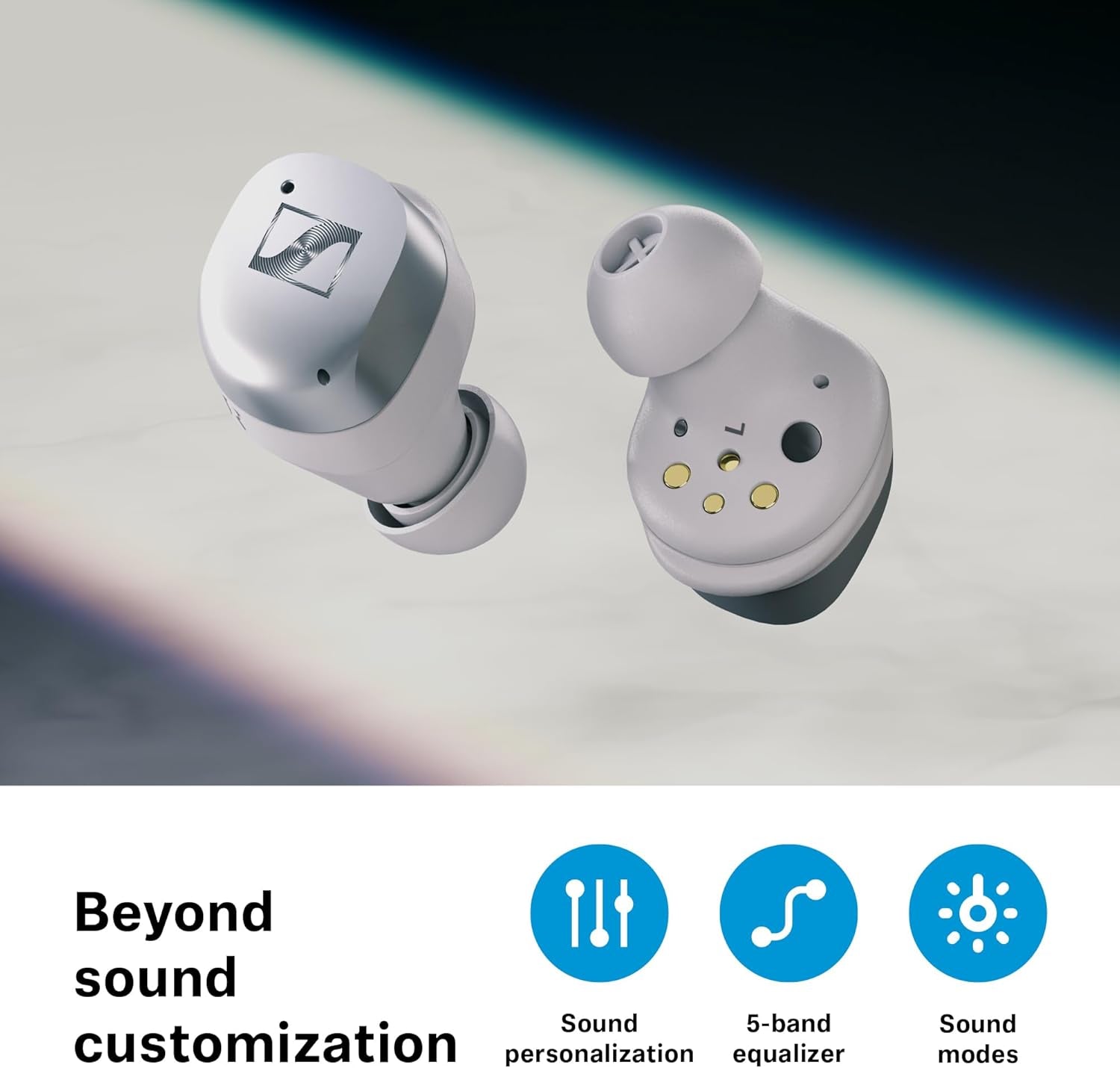 Sennheiser MOMENTUM True Wireless 4 Auriculares Inteligentes - Bluetooth 5.4, Sonido Nítido, Diseño Cómodo, 30 Horas De Autonomía Y Cancelación De Ruido Activa Adaptativa - Negro Grafito