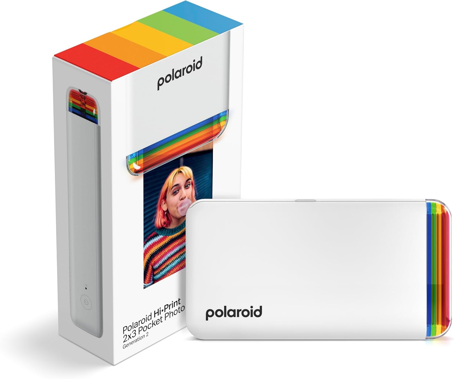 Hi-Print - 2Nd Generation Bluetooth Connected 2X3 Pocket Photo Dye-Sub Printer - White Printer Only (9128)