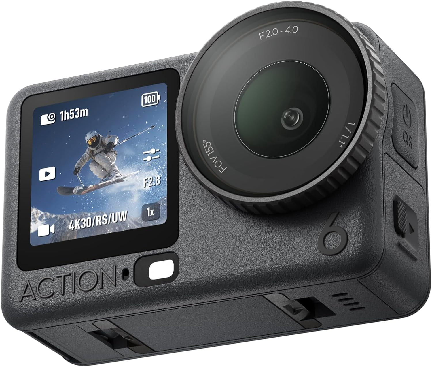 Osmo Action 6 Essential Combo, Action Camera with 1/1.1″ Square Sensor, Variable Aperture of F/2.0–F/4.0, Cold-Resistant, 4Hrs Battery, Action Camera 8K Ideal for Daily Use