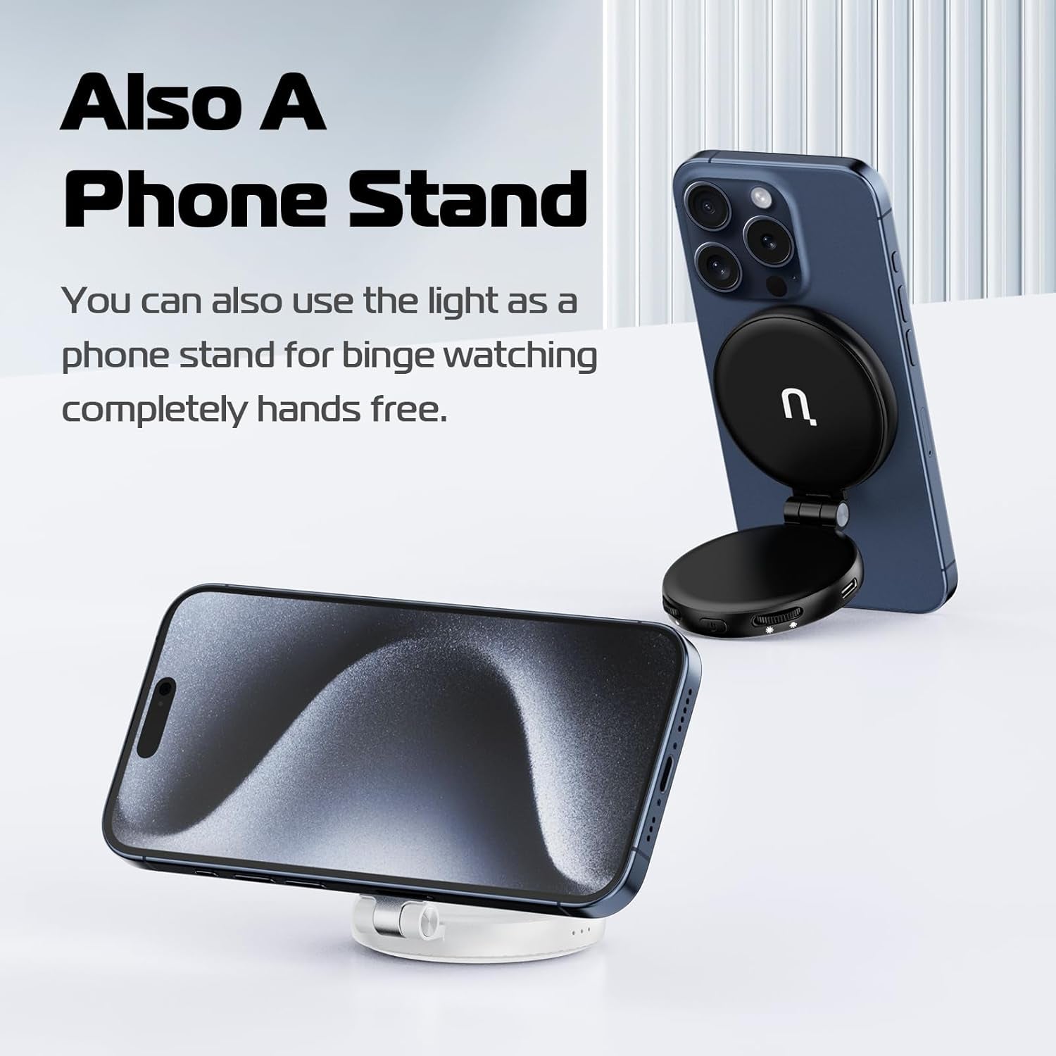 Magnetic Selfie Light, LED Fill Light Compatible with Magsafe, LED Selfie Ring Light Included Sticky Ring for Phones, for Selfies/Photography/Tiktok/Zoom Calls/Video Conference Color Black