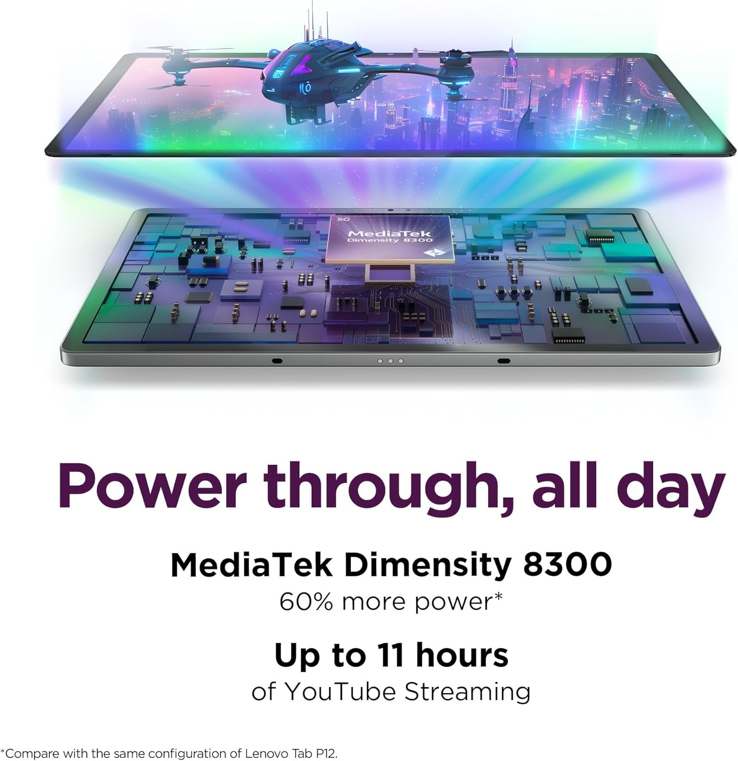 Idea Tab Pro with Google Gemini - Student Tablet - 12.7” 3K LCD Display - 8 GB Memory - 128 GB Storage - Mediatek Dimensity 8300 - Includes Pen and Folio Case