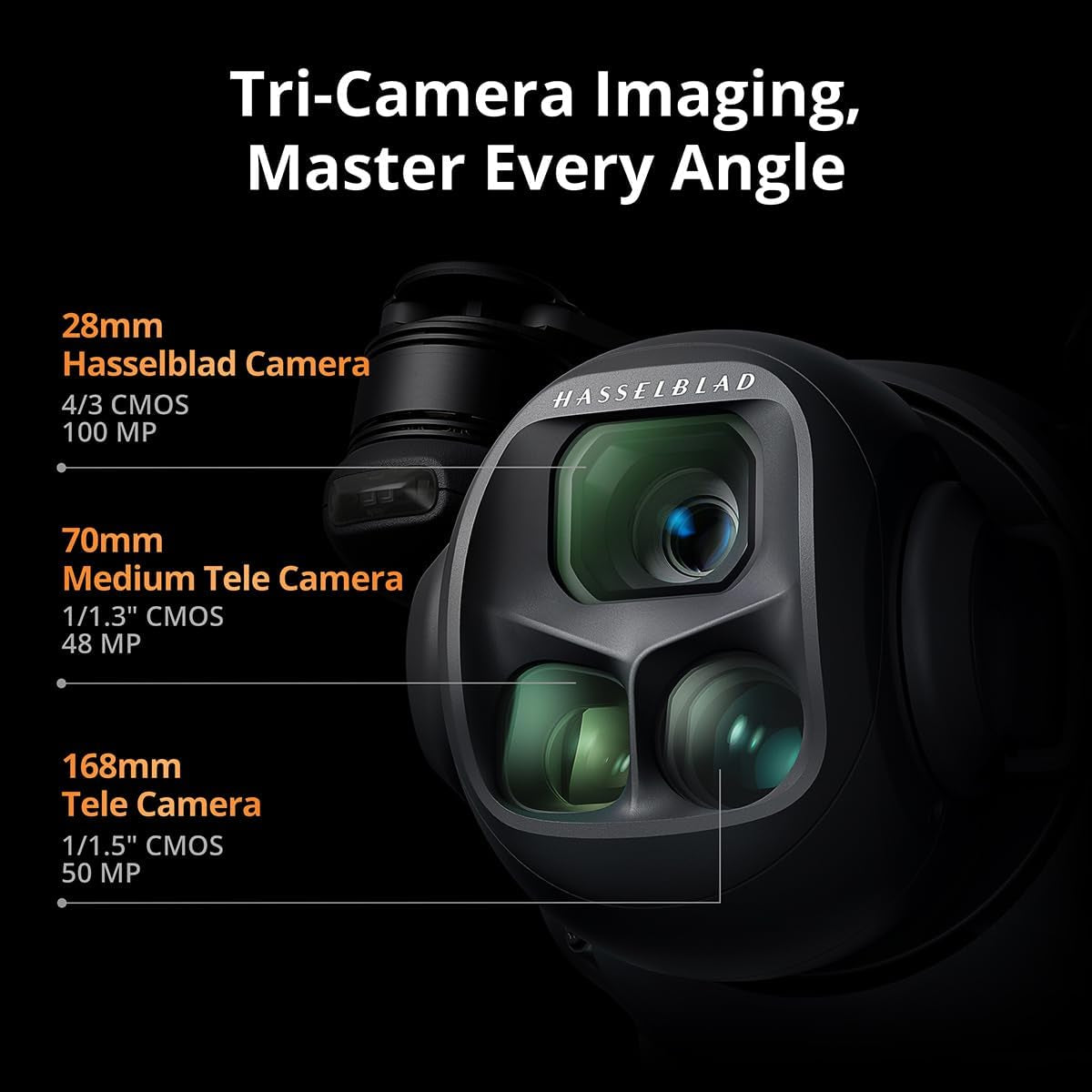 Mavic 4 Pro Drone with  RC 2, Flagship Tri-Camera Drone with 100MP 4/3 CMOS Hasselblad Camera, for Professionals, 30Km/18.6Mi Video Transmission, 51-Min Max Flight Time