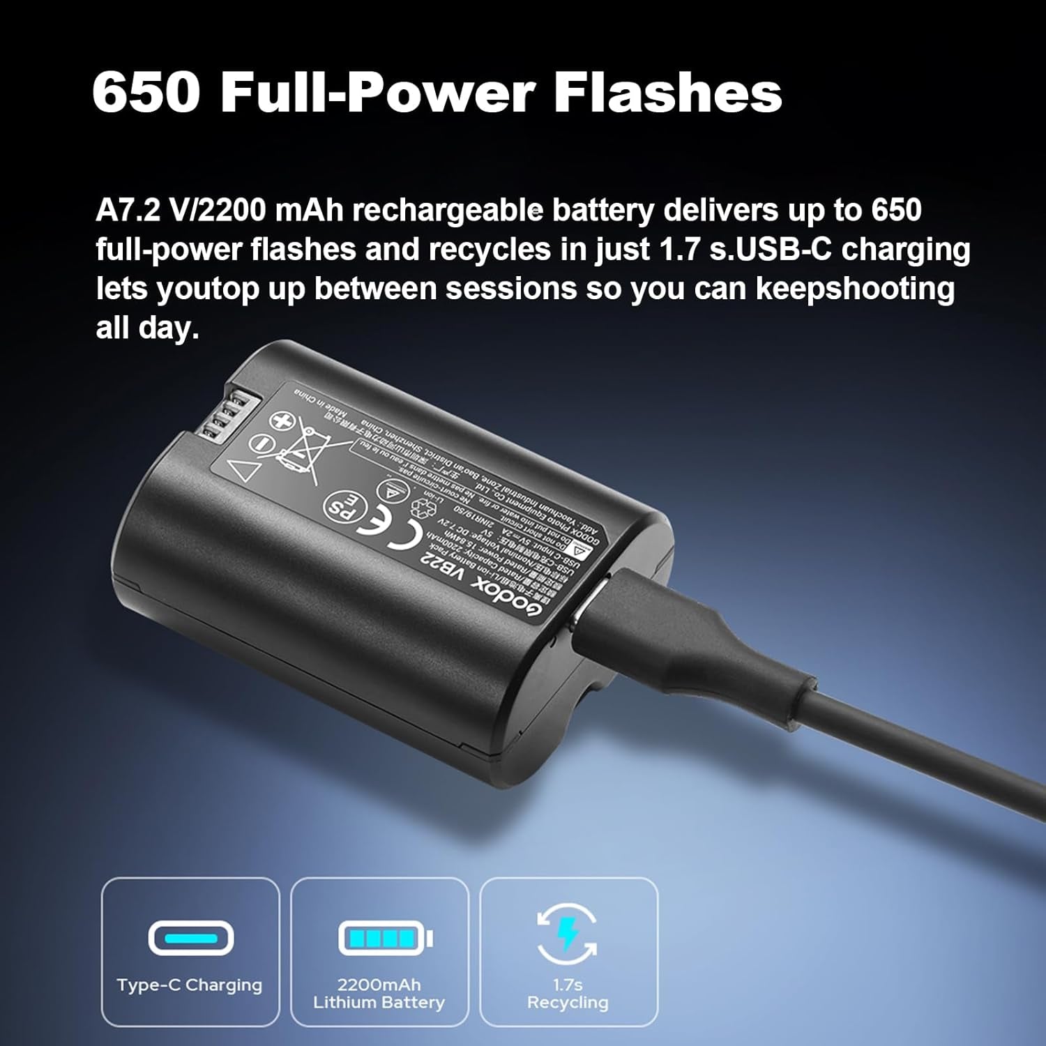 V480 for Sony  TTL Flash - GN50 HSS 1/8000S/650 Flashes/1.7S Recycle/Built-In Modeling Light/Li-Ion Battery/Touchscreen/2.4G Wireless Flash/Ttl Camera Speedlight for Sony