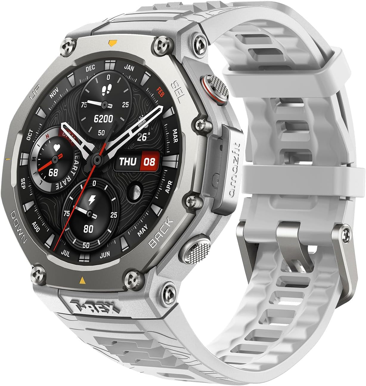 T-Rex 3 Outdoor Smart Watch 48Mm AMOLED Display, Offline Maps & Navigation, 6 Satellite Systems Dual Band GPS, 27 Days Battery Life, 170+ Sports Mode, 45M Freediving for Android, Iphone