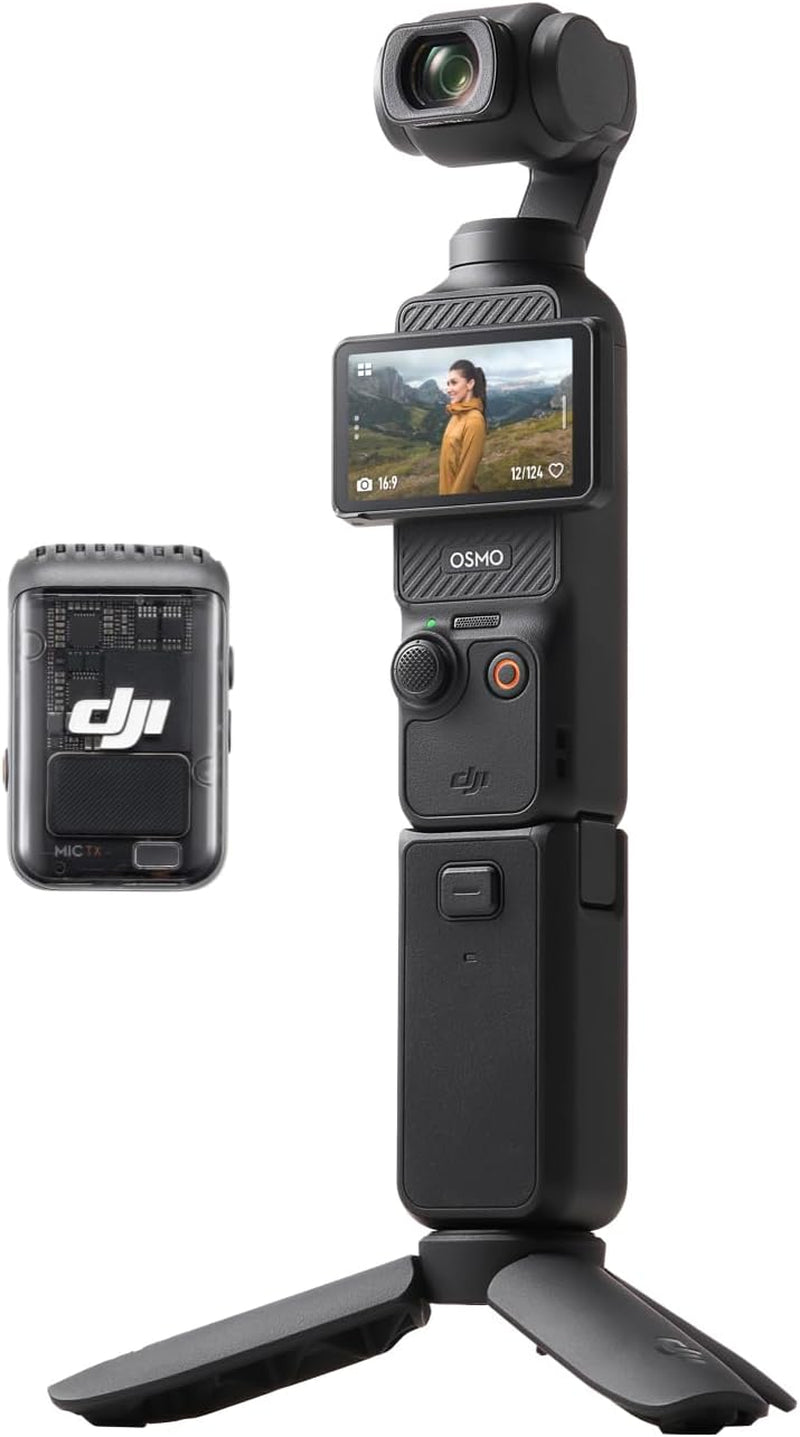 Osmo Pocket 3 Creator Combo, Vlogging Cameras with 1'' CMOS, 4K/120Fps Vlog Camera, 3-Axis Stabilization, Face/Object Tracking, Mic Included for Clear Sound, Digital Vlogging Camera for Youtube
