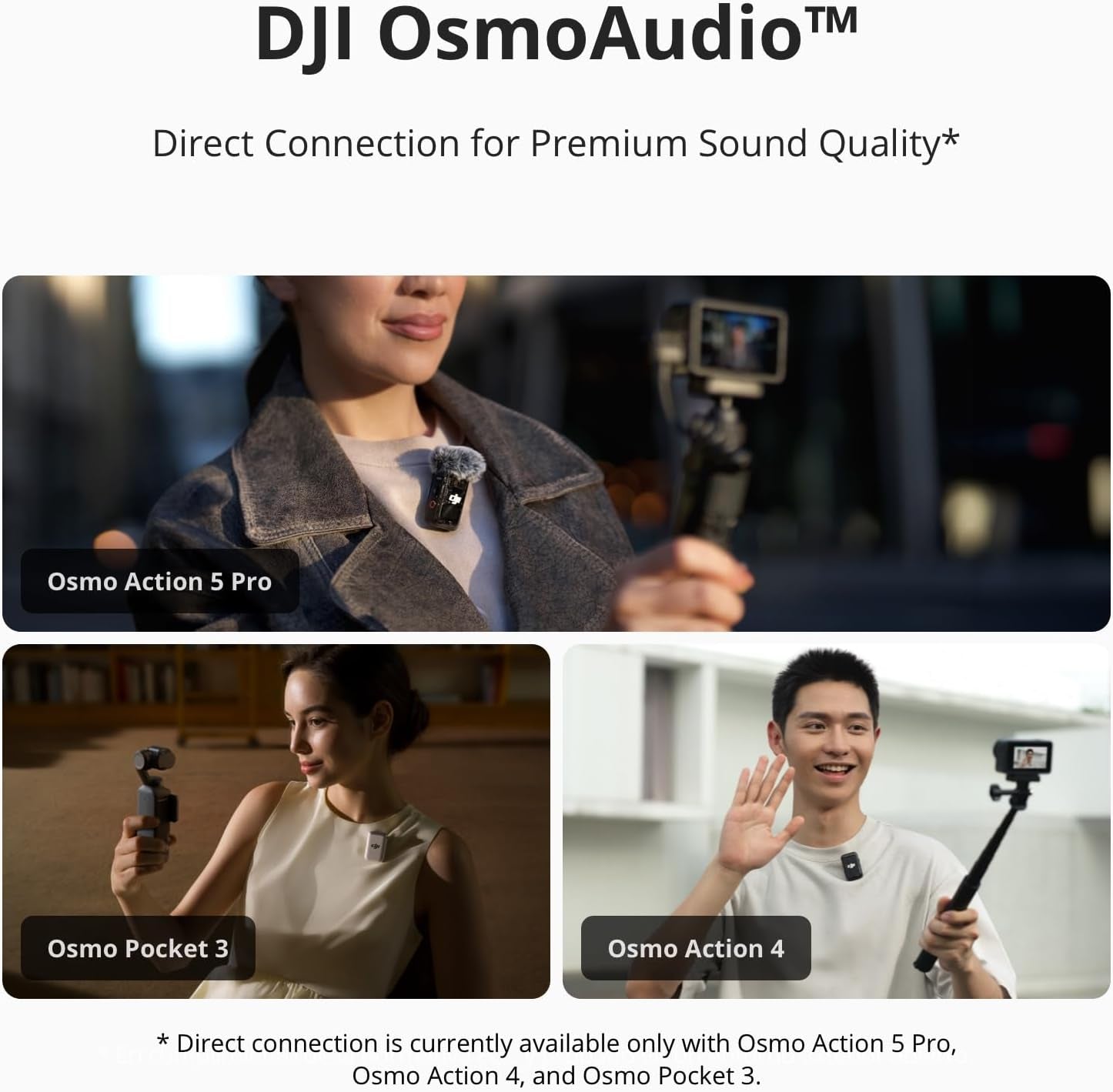 Mic 2 (1 TX + 1 RX), Wireless Microphone with Intelligent Noise Cancelling, 32-Bit Float Internal Recording, Optimized Sound, 250M (820 Ft.) Range, Microphone for Iphone, Android, Camera, Vlogs