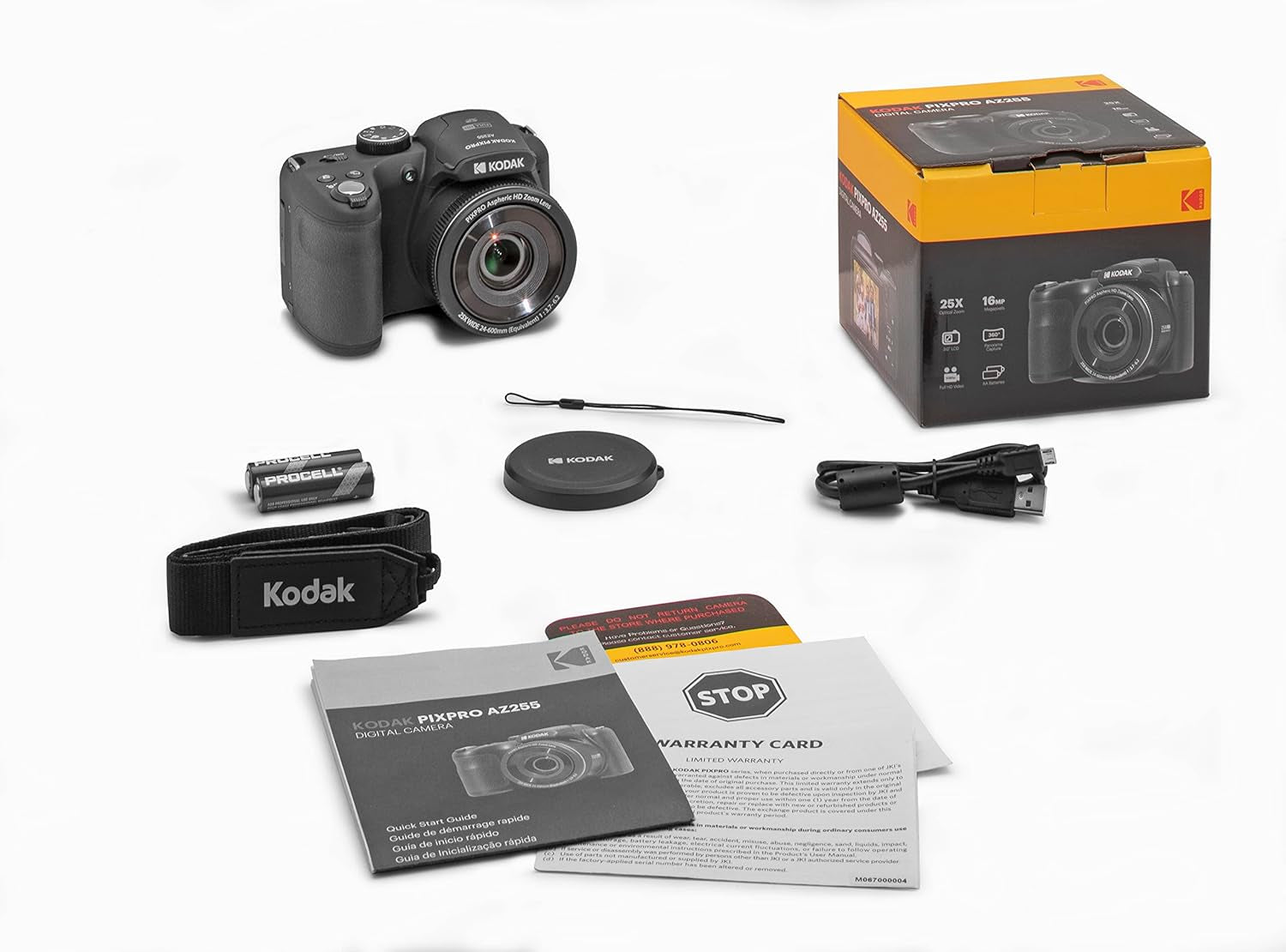PIXPRO AZ255-BK 16MP Digital Camera 25X Optical Zoom 24Mm Wide Angle Lens Optical Image Stabilization 1080P Full HD Video 3" LCD Vlogging Camera (Black)
