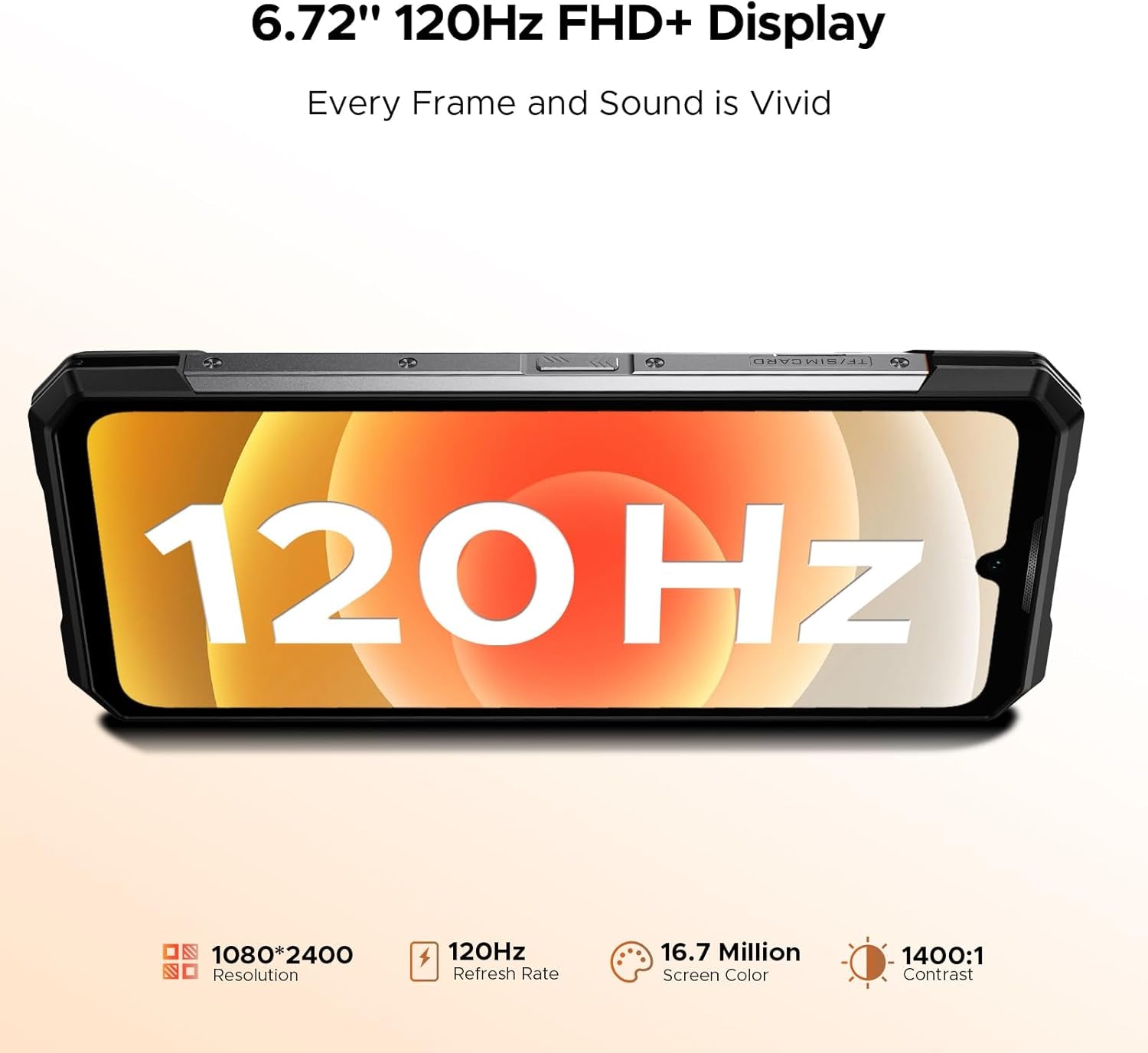 S200 Rugged Smartphone 5G Unlocked, 48GB+256GB/2TB, Android 16 Rugged Phone with 1.32" Rear Screen, 10100Mah, 6.72"FHD + 120 Hz Display, 100MP+20MP Night Vision, Ip68/Ip69K/Nfc/Fingerprint/Gps