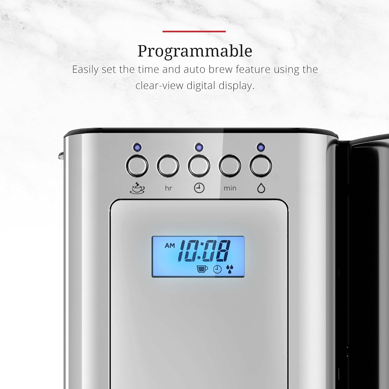 CM8100GYR Glass Series 8-Cup Coffeemaker, Silver