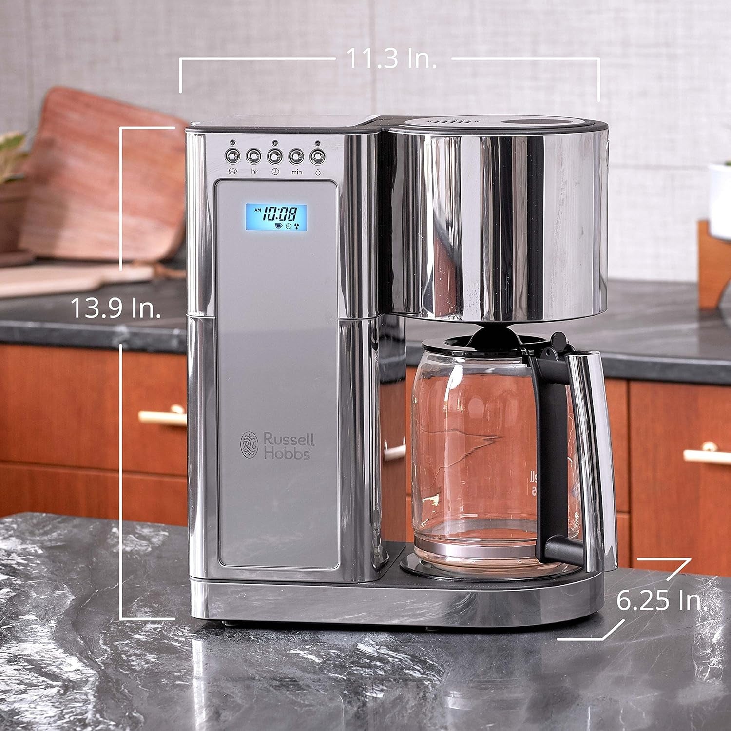 CM8100GYR Glass Series 8-Cup Coffeemaker, Silver