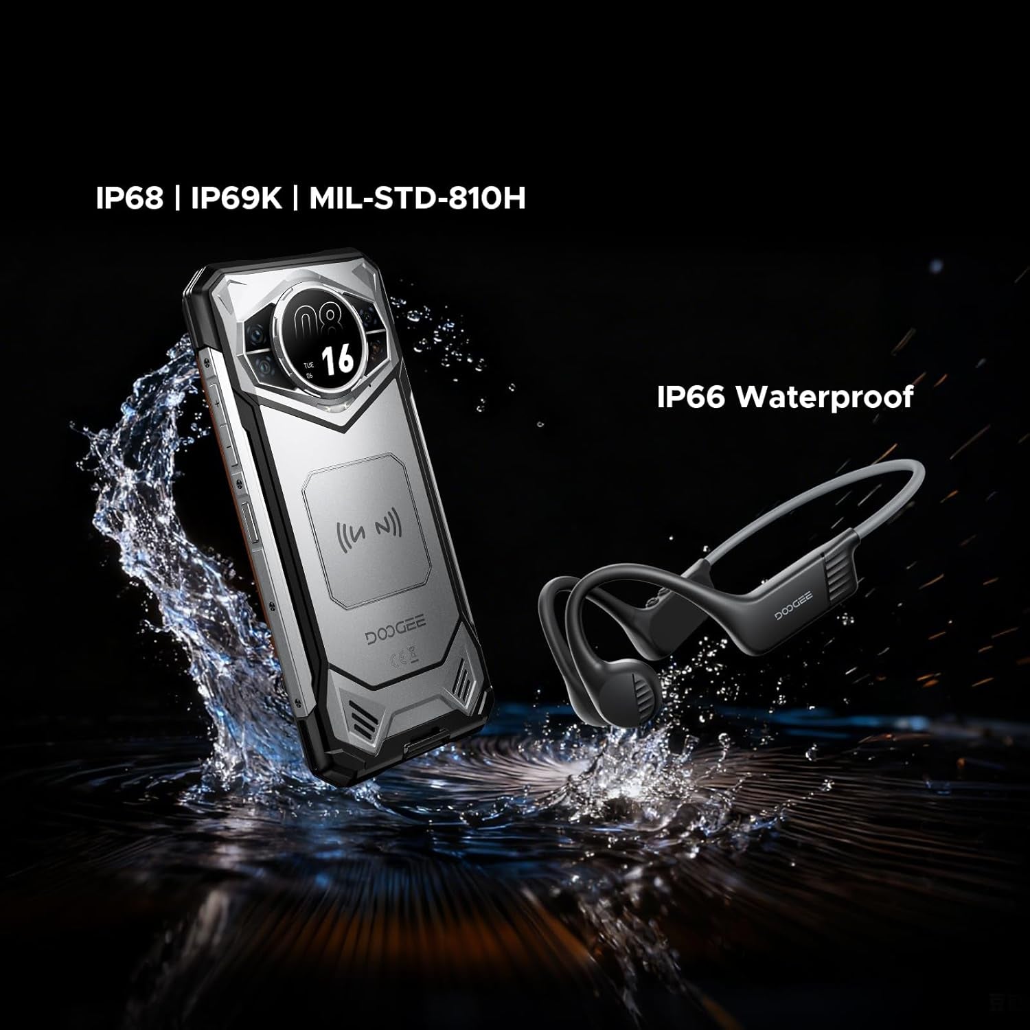 S200 Rugged Smartphone 5G Unlocked, 48GB+256GB/2TB, Android 16 Rugged Phone with 1.32" Rear Screen, 10100Mah, 6.72"FHD + 120 Hz Display, 100MP+20MP Night Vision, Ip68/Ip69K/Nfc/Fingerprint/Gps