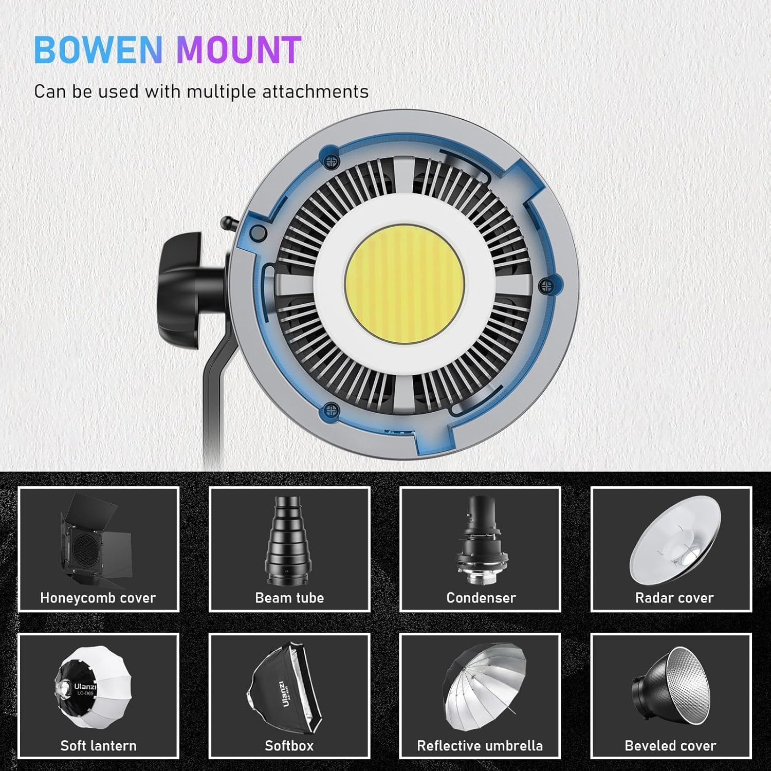 V-Mount LED Video Light COB Continuous Output Lighting, 120W Bi Color 2700K-6500K COB Bowens Mount Photography Fill Light 20700Lux/1M 20 Preset Effects with APP Control Studio Light
