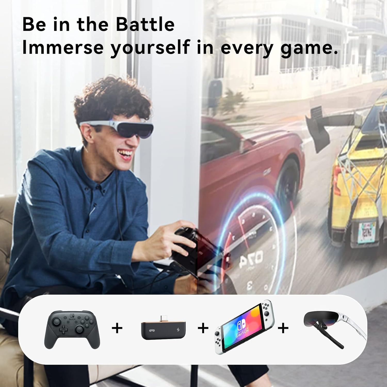 Mini Hub Charging Converter, AR Glasses Accessories for Switch Xbox Smart Phones, Use While Charging, Suits Air, Max & AR Joy Pack Glasses（No Switch2）