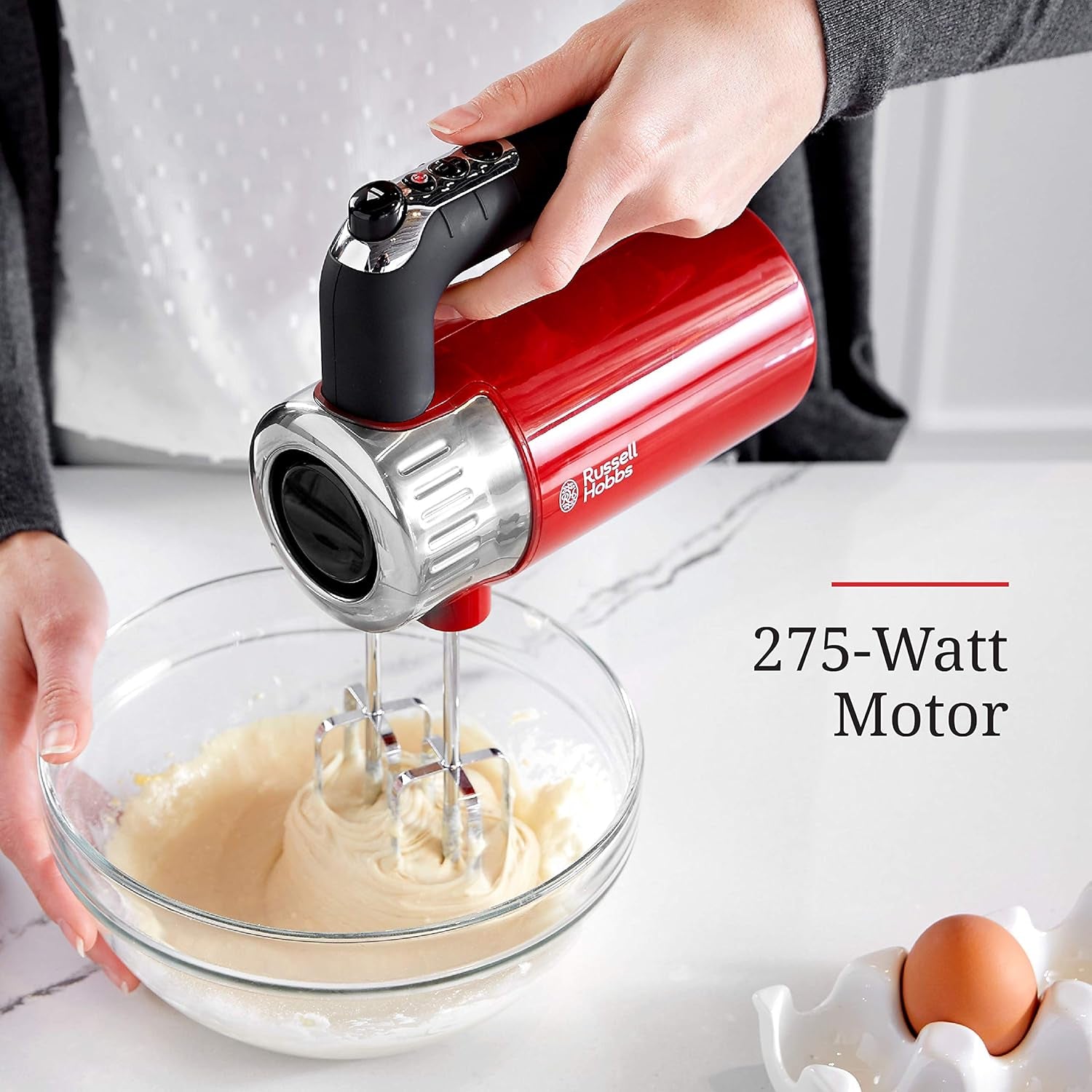 Remington  MX3100RDR Retro Style Hand Mixer, 4 Speeds + Turbo Boost, Red