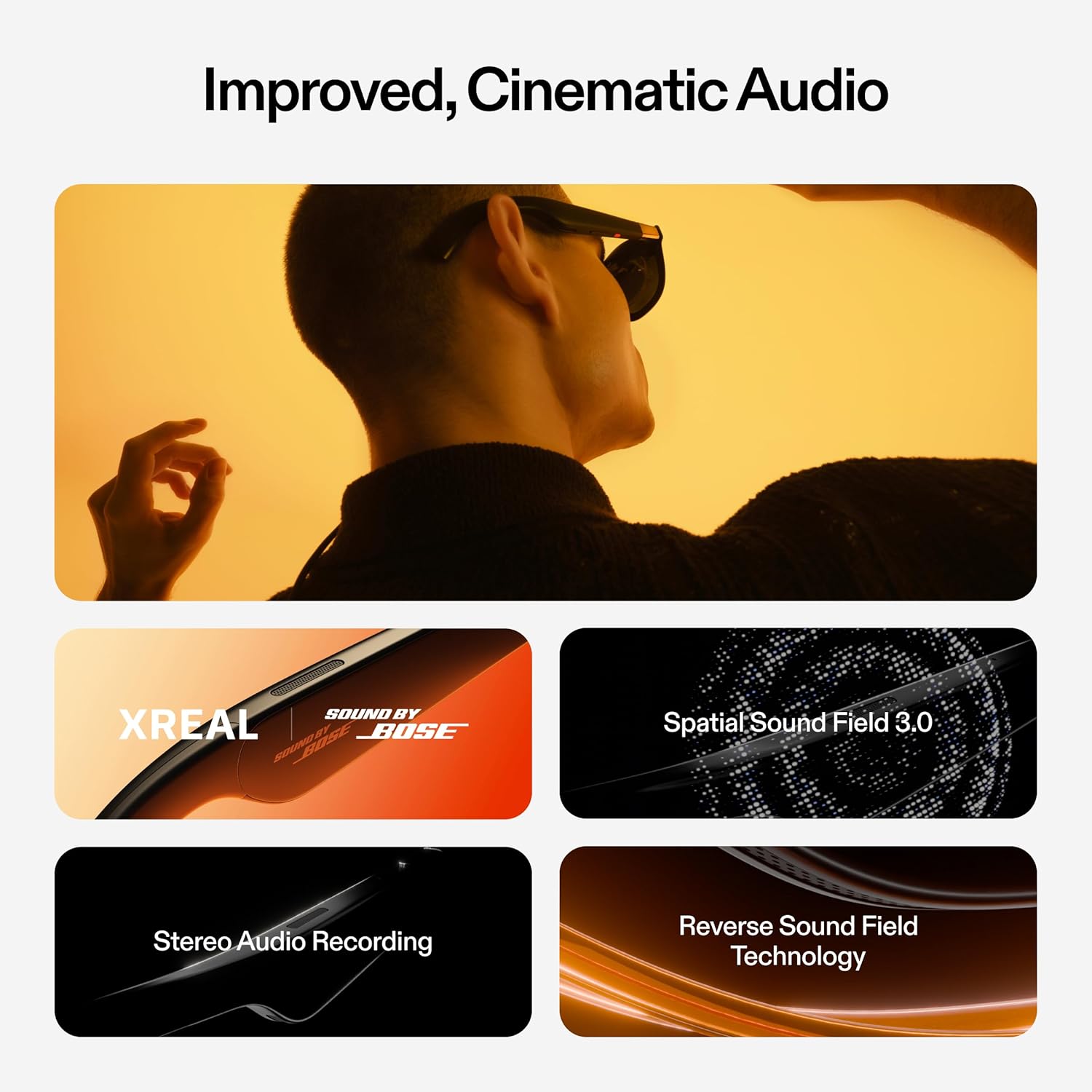XREAL - Lentes AR ONE Pantalla Virtual 147" Micro-OLED con Chip X1 y Sonido Bose