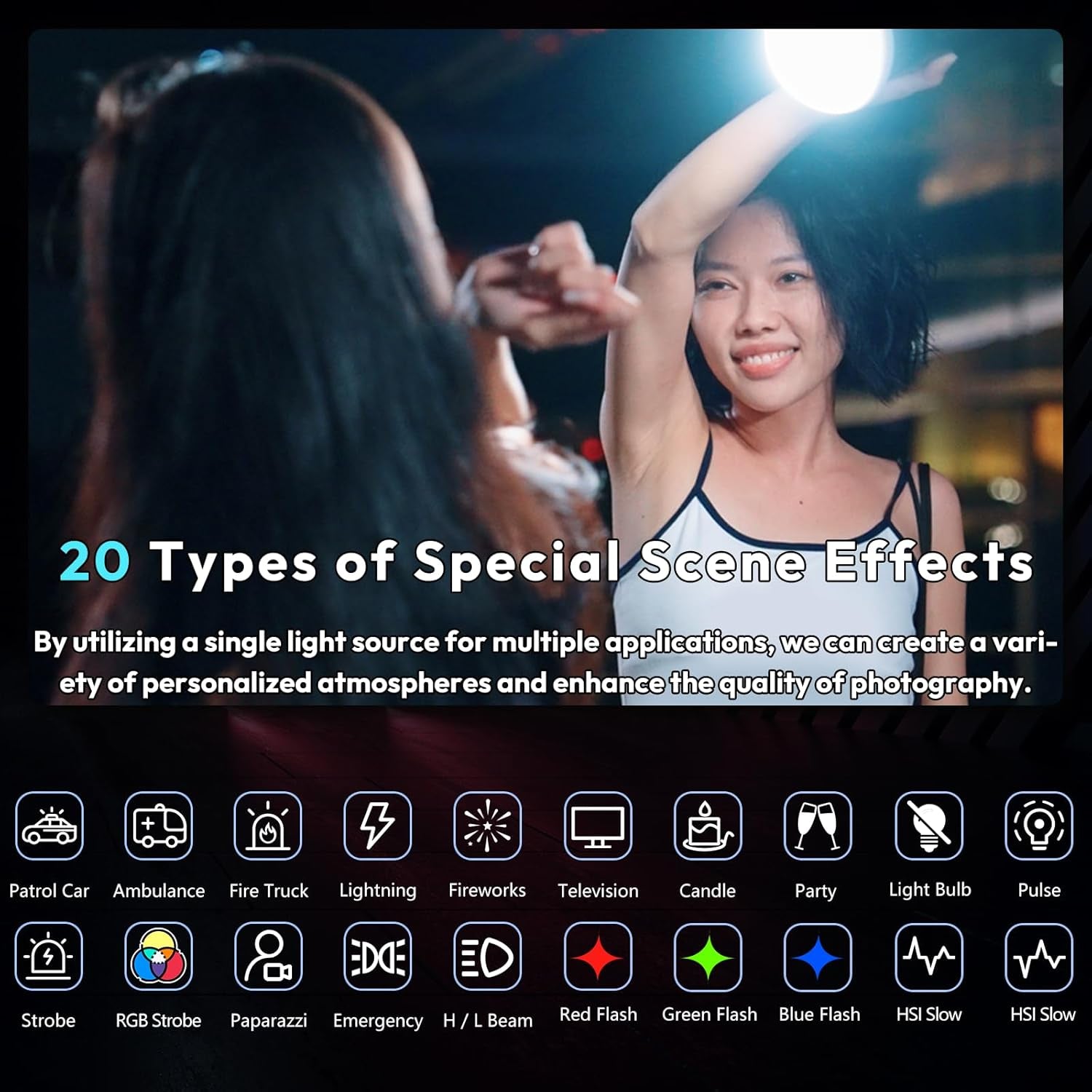 40W Pro RGB Portable LED Video Light W DC Power Adapter, 3400Mah Build-In Battery Metal Mini Adjustable Color Temperature COB Continuous Output Lighting Handheld Spotlight 2500K-6500K for Video