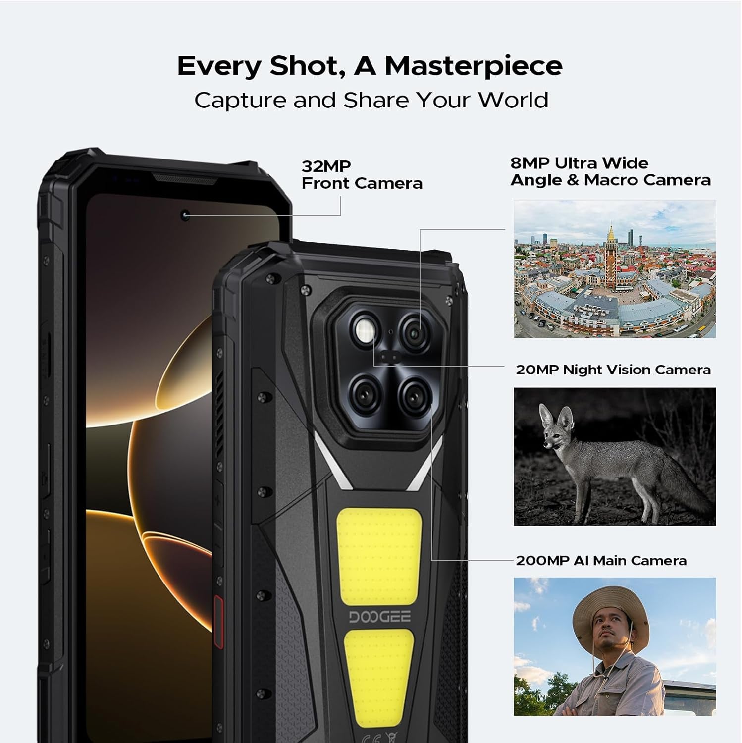 V Max LR 5G Rugged Phone with 40M Laser Ranging,36Gb+512Gb,200Mp+32Mp Camera,20500Mah/45W,Mtk 7300 Rugged Smartphone,6.78" Fhd+120Hz,1200Lm Dual Camping Lights,Waterproof/Wifi6E/Nfc/Widevine L1