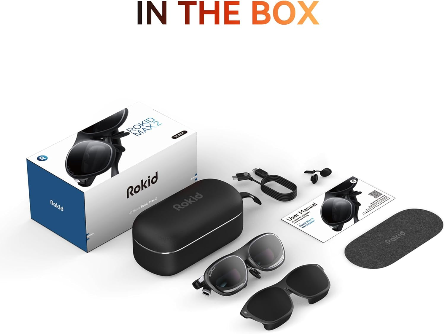 Max 2 AR Glasses Black, 215" Micro-Oled Display, 50° FOV, 600 Nits Brightness, Compatible with Smart Phone, Steam Deck, ROG, and More, Immersive Wearable Display for Gaming & Entertainment