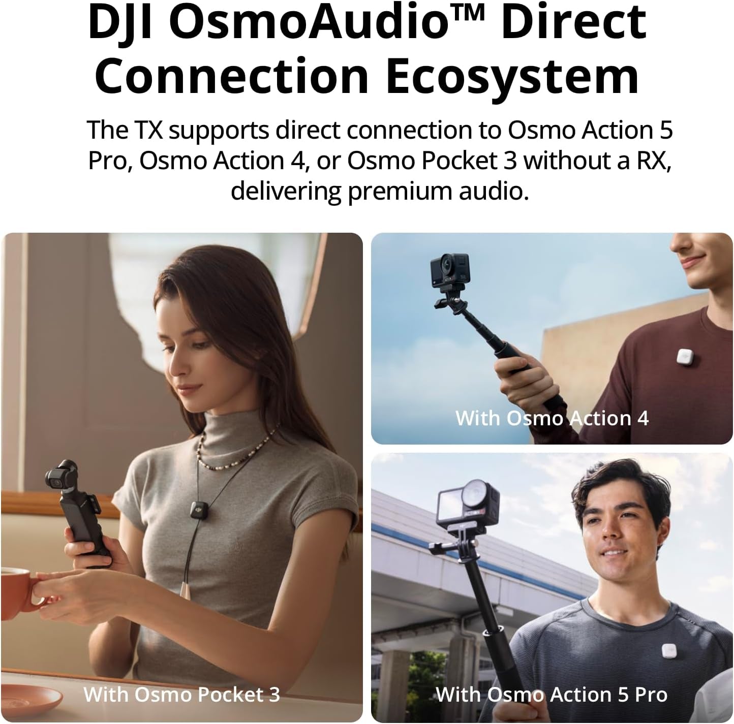 Mic Mini (2 TX + 1 RX + Charging Case) Wireless Lavalier Microphone, Ultralight, Noise Cancelling, up to 48-Hour Battery Life Bundle with 2 X Deco Gear Lapel Microphone and 5" EVA Case