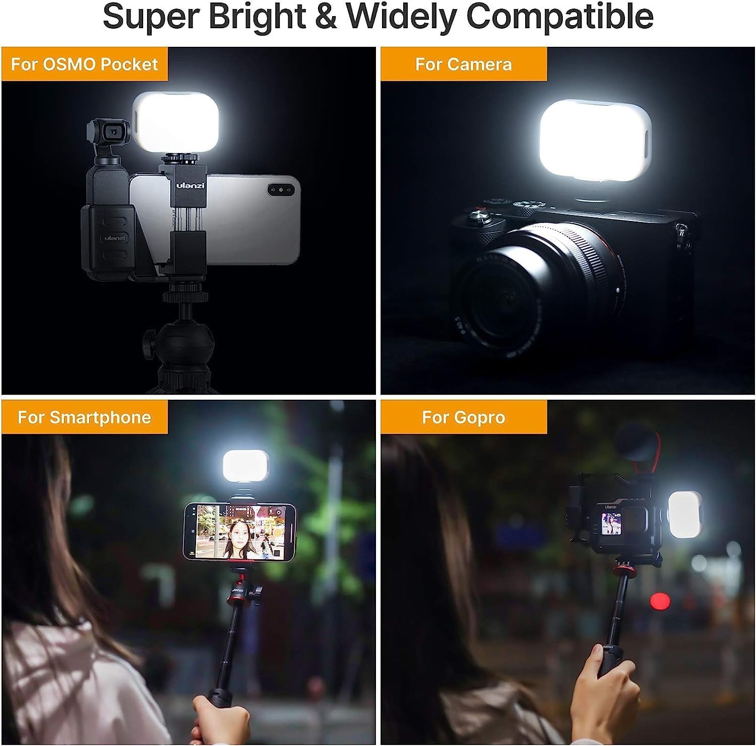 VL28 LED Light for Iphone, Mini LED Camera Light, Rechargeable 5600K 95+ Long-Lasting Fill Light for Action Camera, DJI OSMO, Smartphone, Sony ZV-1, A7, RX100 VII