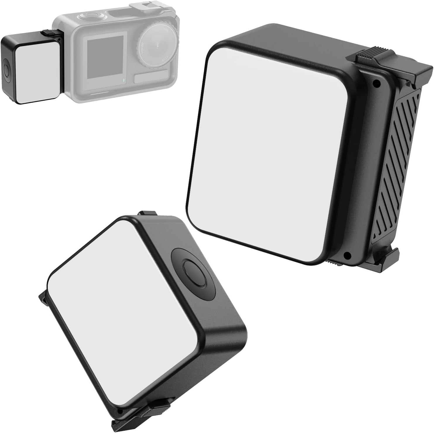 LM18 Vlogging Light Mini LED Action Camera Video Light Magnetic Photography Fill Lighting for DJI Osmo Nano Action 3/4 Camera Cage Accessories and  PK-06 Pocket 3/4 Expansion Adapter