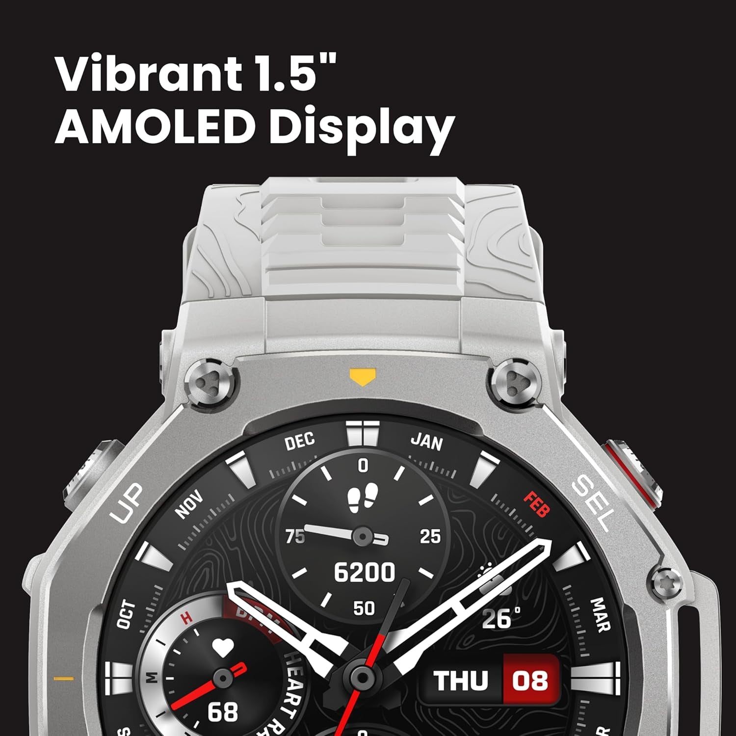 T-Rex 3 Outdoor Smart Watch 48Mm AMOLED Display, Offline Maps & Navigation, 6 Satellite Systems Dual Band GPS, 27 Days Battery Life, 170+ Sports Mode, 45M Freediving for Android, Iphone