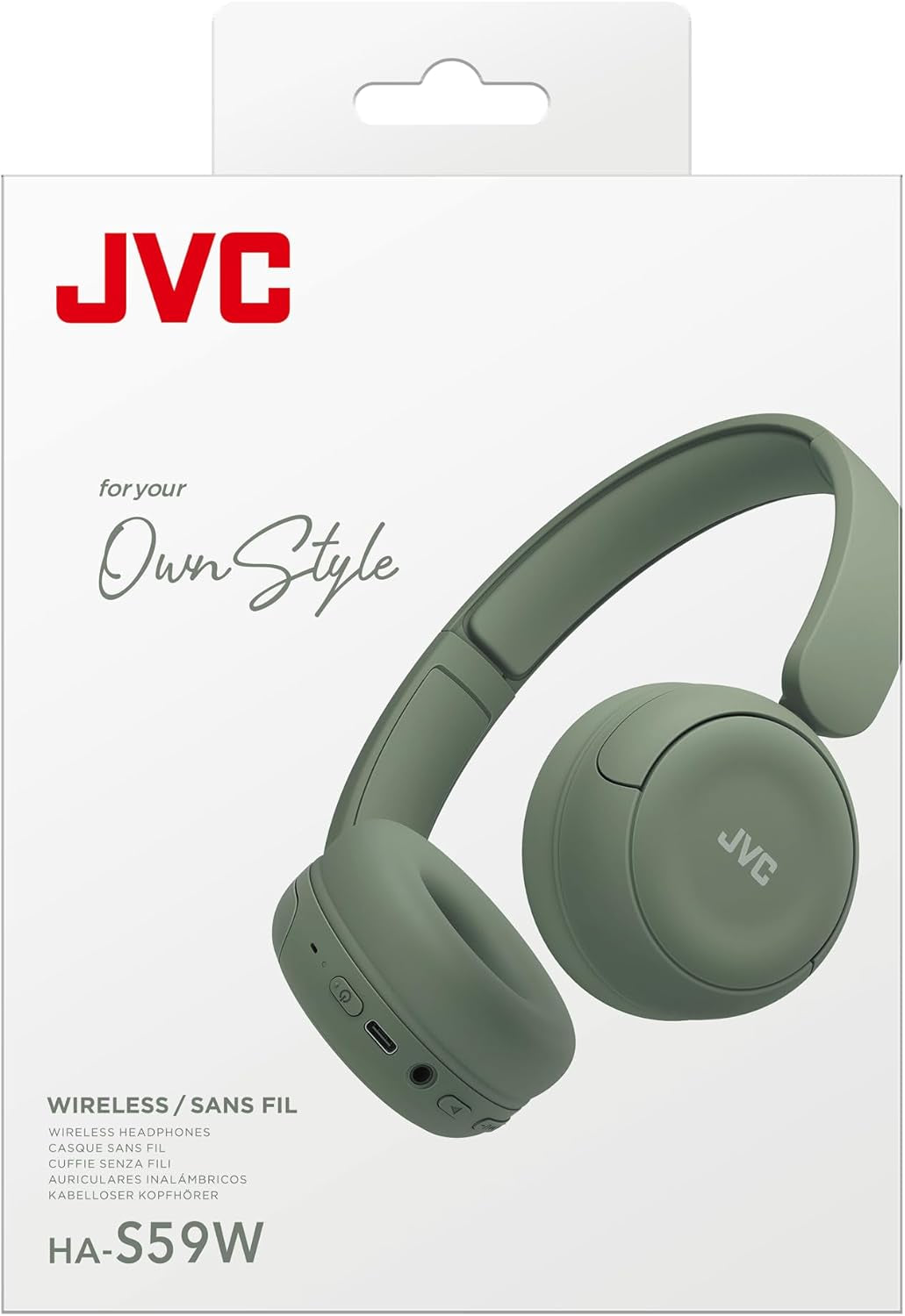 Wireless Headphones with 50H Battery Life, Soft Cushions, Foldable Design, Bluetooth 5.3, Multipoint Connection, App EQ, Built-In Mic – Matte Green - HAS59WG