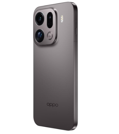 Smartphone OPPO Find X9 Pro gris, vista trasera tres cuartos y cámara Hasselblad.